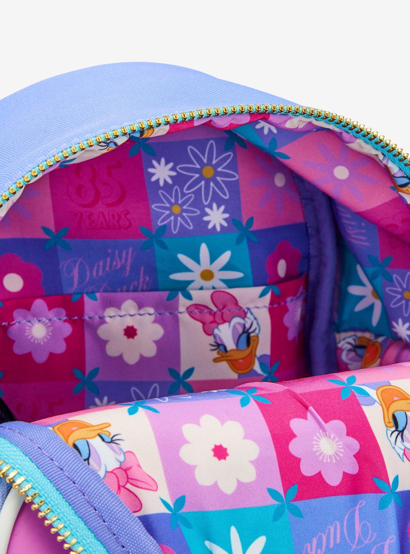 Loungefly Disney Daisy Duck 85th Anniversary Daisy & Minnie Convertible Mini Backpack, , alternate