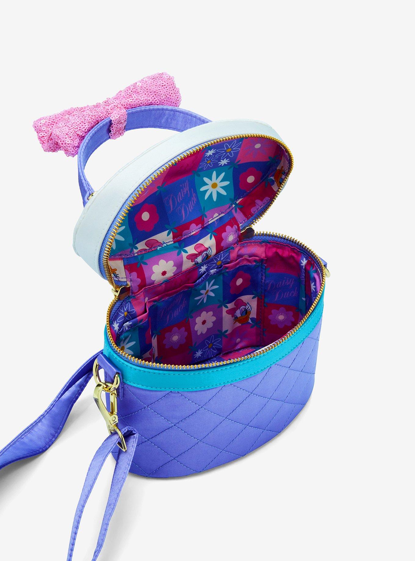 Loungefly Disney Daisy Duck 85th Anniversary Quilted Sequin Bow Crossbody Bag, , alternate