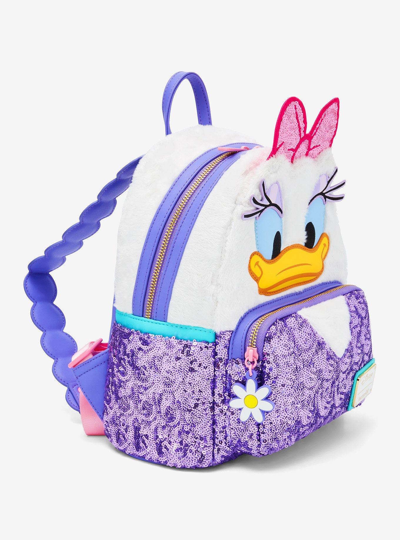 Loungefly Disney Daisy Duck Plush & Sequined Mini Backpack, , hi-res