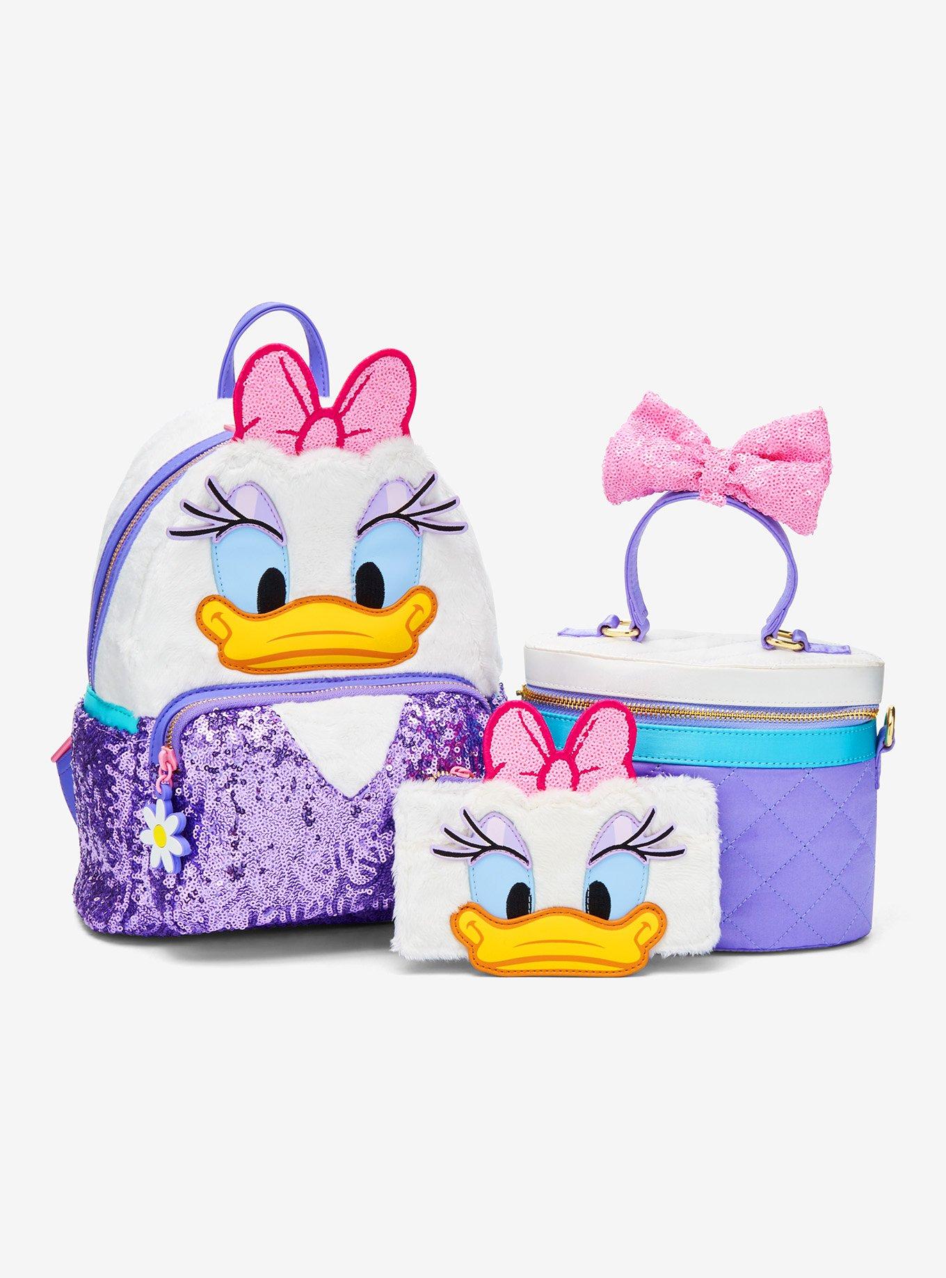 Loungefly Disney Daisy Duck Plush & Sequined Mini Backpack, , alternate