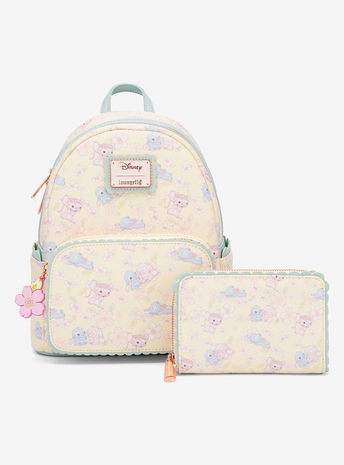 Loungefly Disney Stitch & Angel Pastel Cherry Blossoms Iridescent Mini Backpack, , alternate