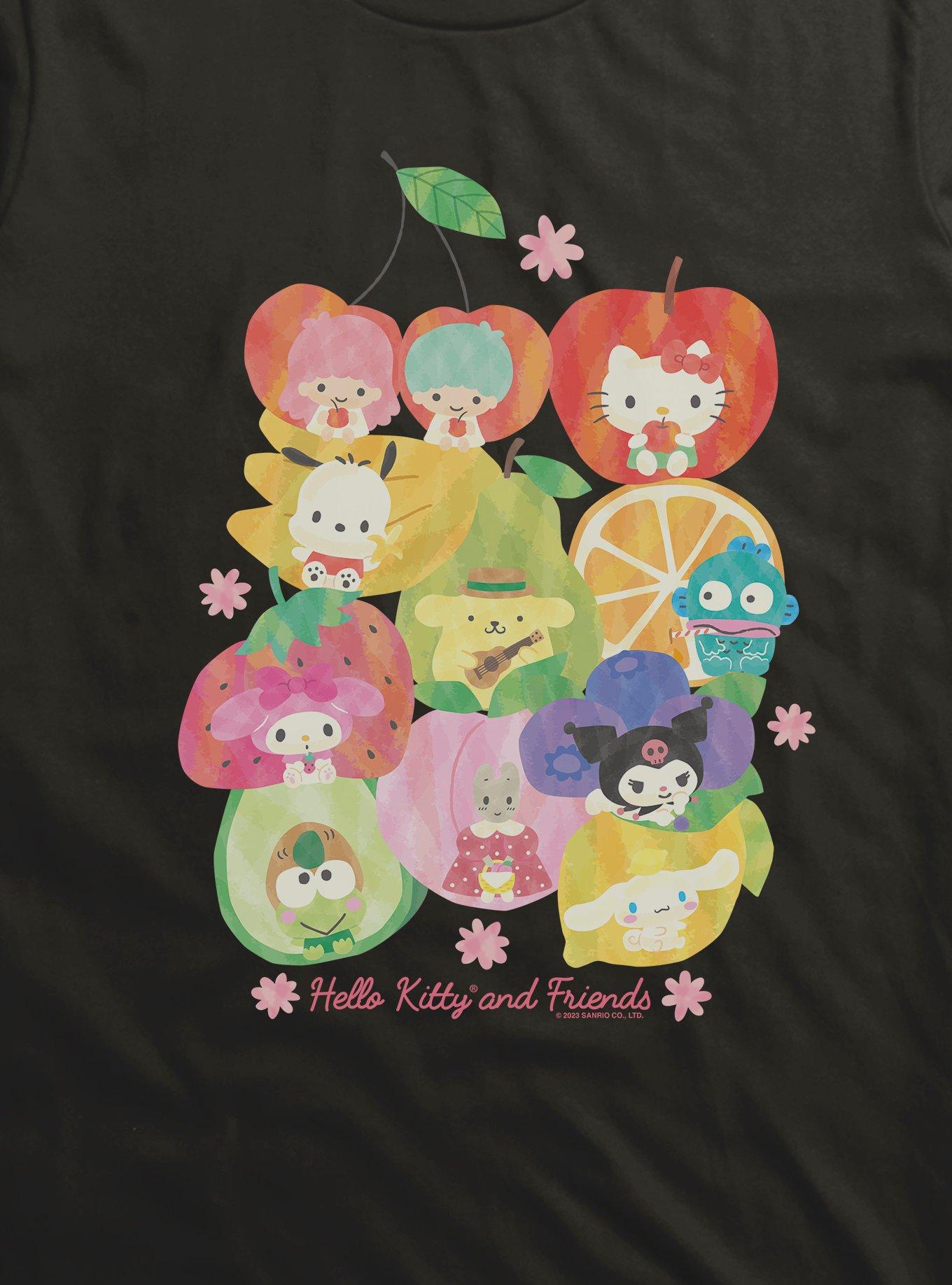 Hello Kitty & Friends Fruit Background Portrait T-Shirt, , hi-res