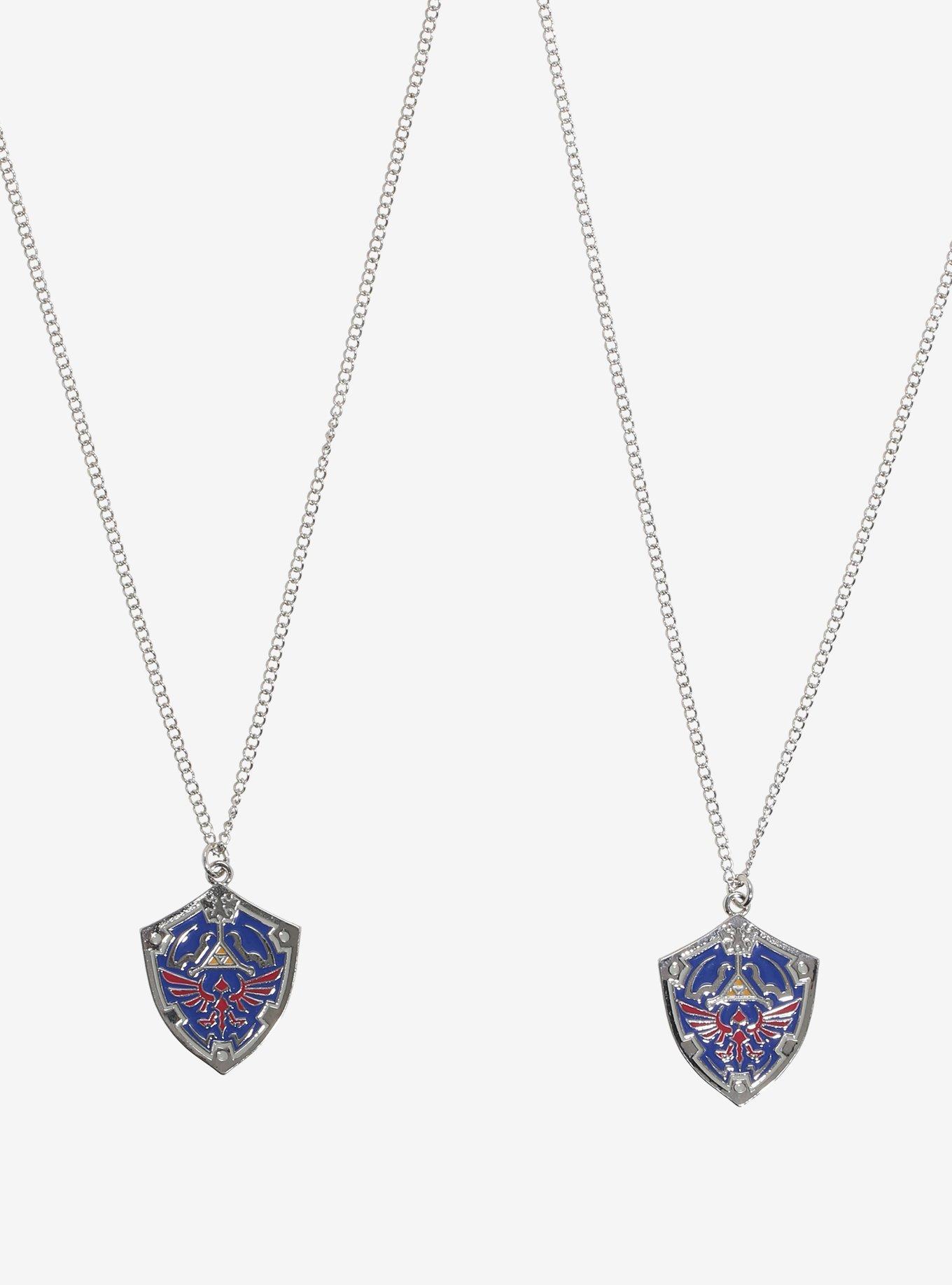 The Legend Of Zelda Hylian Shield Best Friend Necklace Set, , alternate