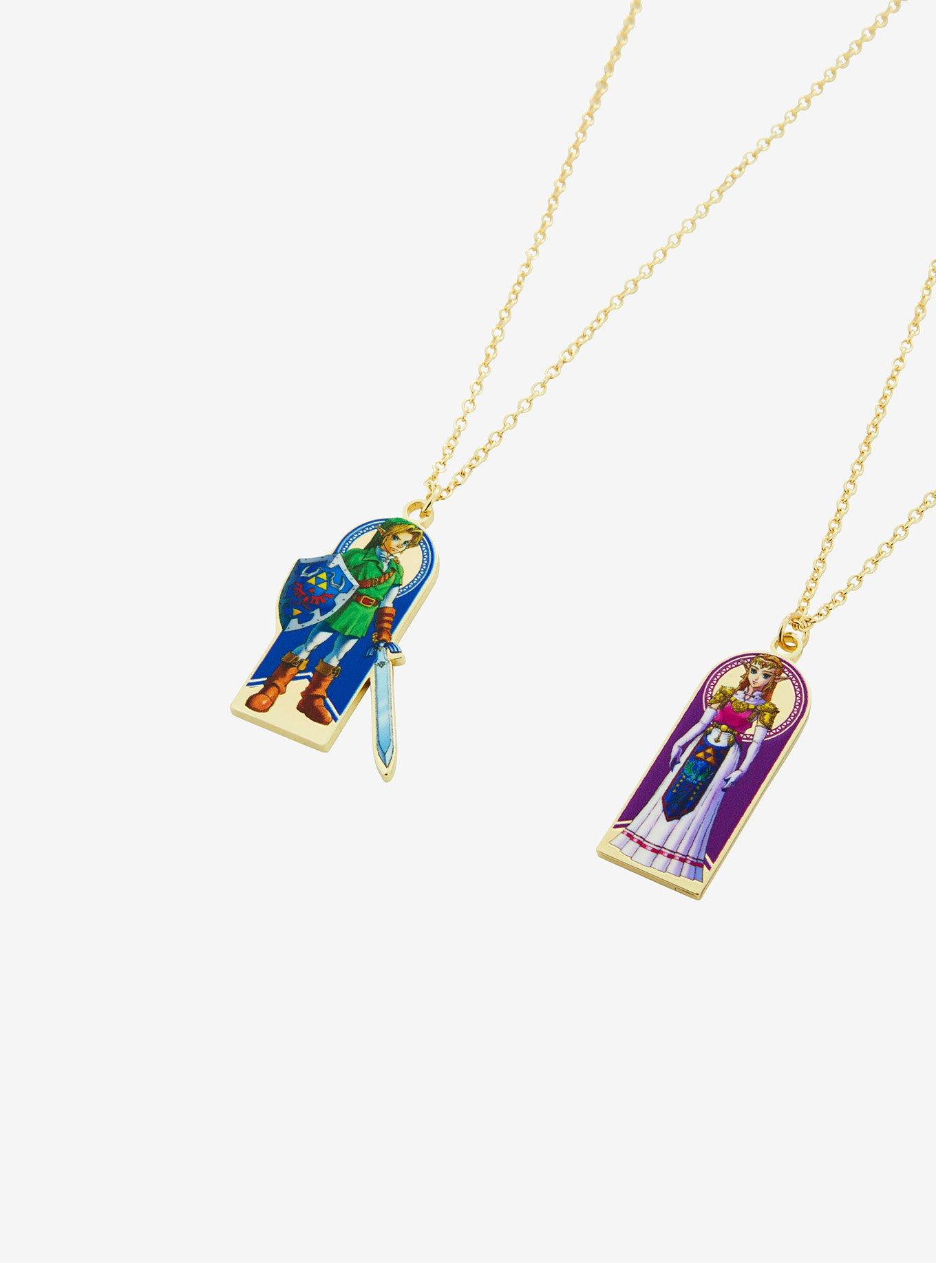 The Legend Of Zelda Link & Zelda Best Friend Necklace Set, , hi-res