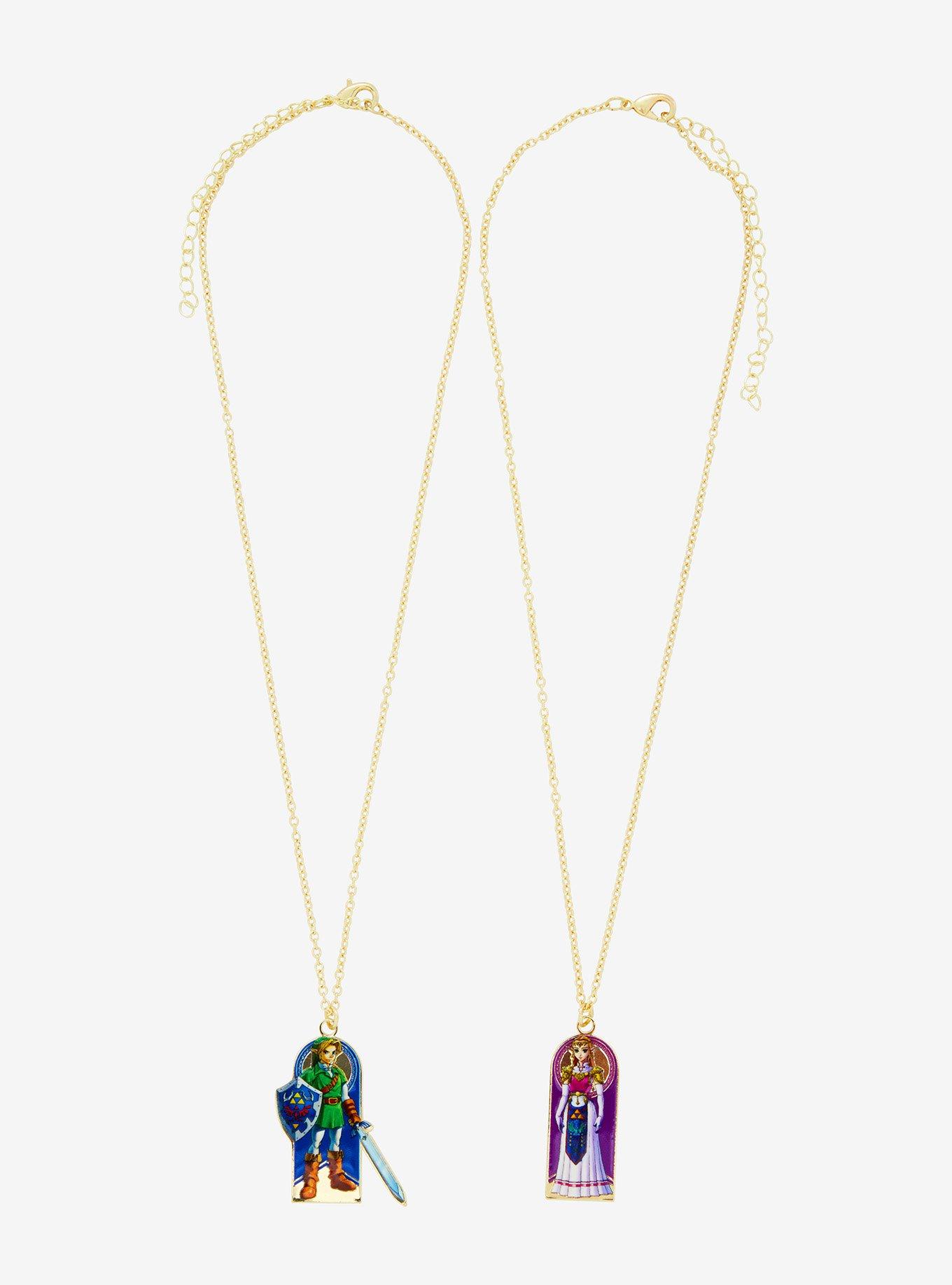 The Legend Of Zelda Link & Zelda Best Friend Necklace Set, , alternate