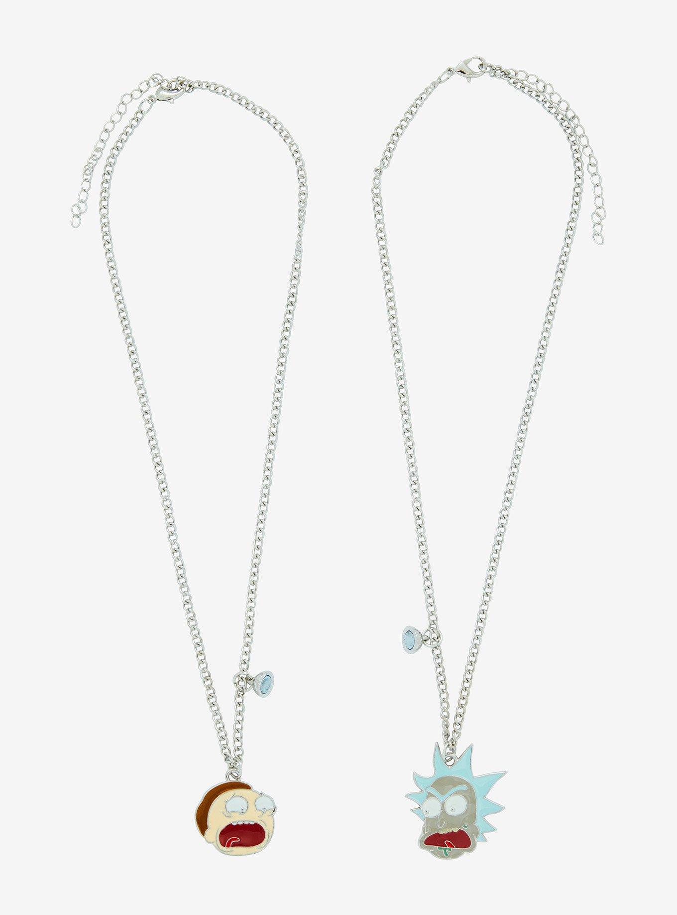 Rick And Morty Duo Best Friend Necklace Set, , alternate