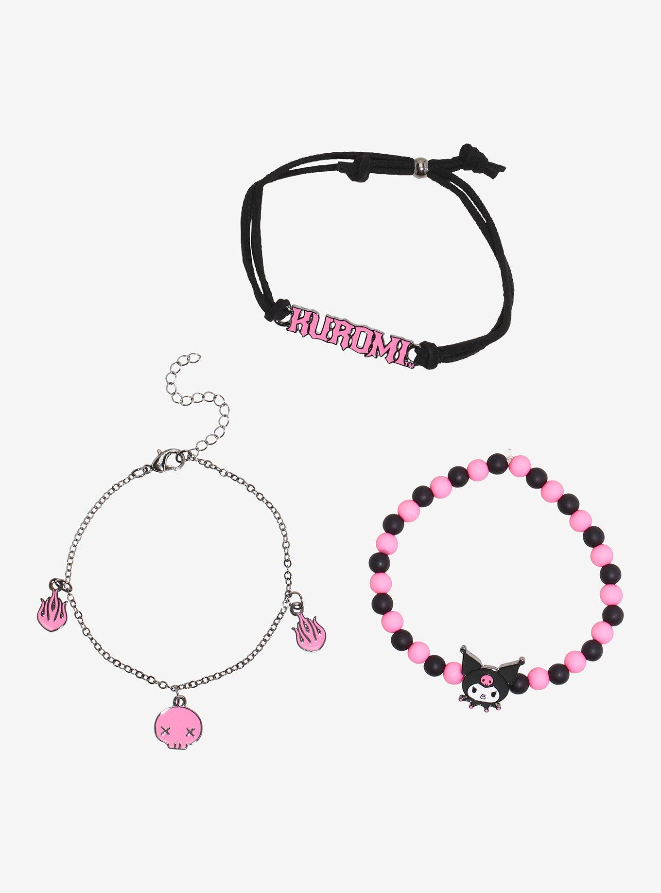 Kuromi Black & Pink Bracelet Set, , hi-res
