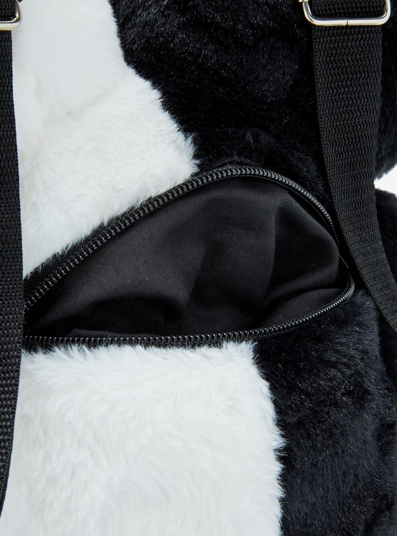 Black & White Double-Headed Bear Plush Mini Backpack, , alternate