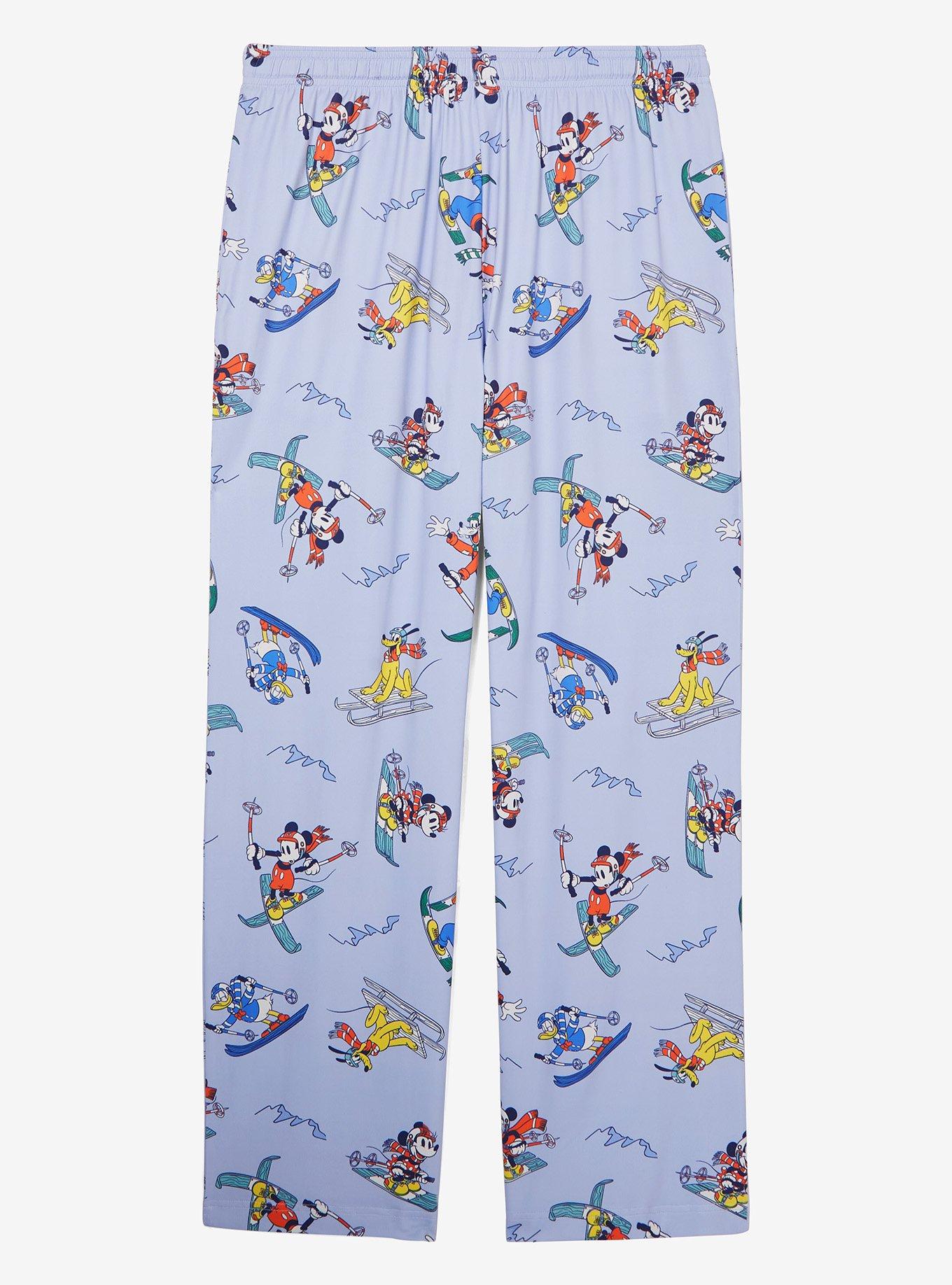 Disney Mickey & Friends Skiing Allover Print Sleep Pants — BoxLunch Exclusive, LIGHT GREY, alternate