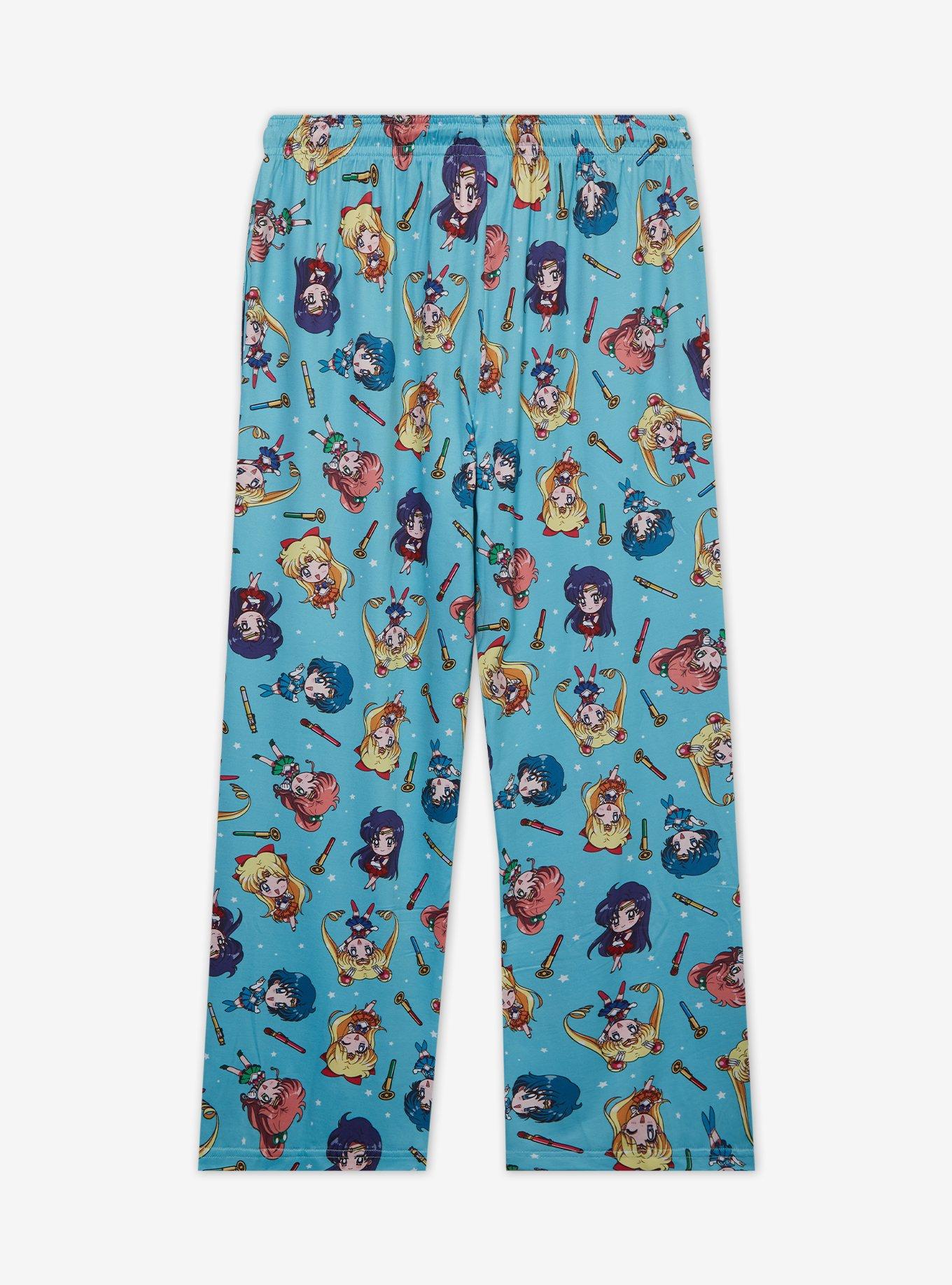 Sailor Moon Chibi Allover Print Women's Plus Size Sleep Pants, BABY BLUE, alternate