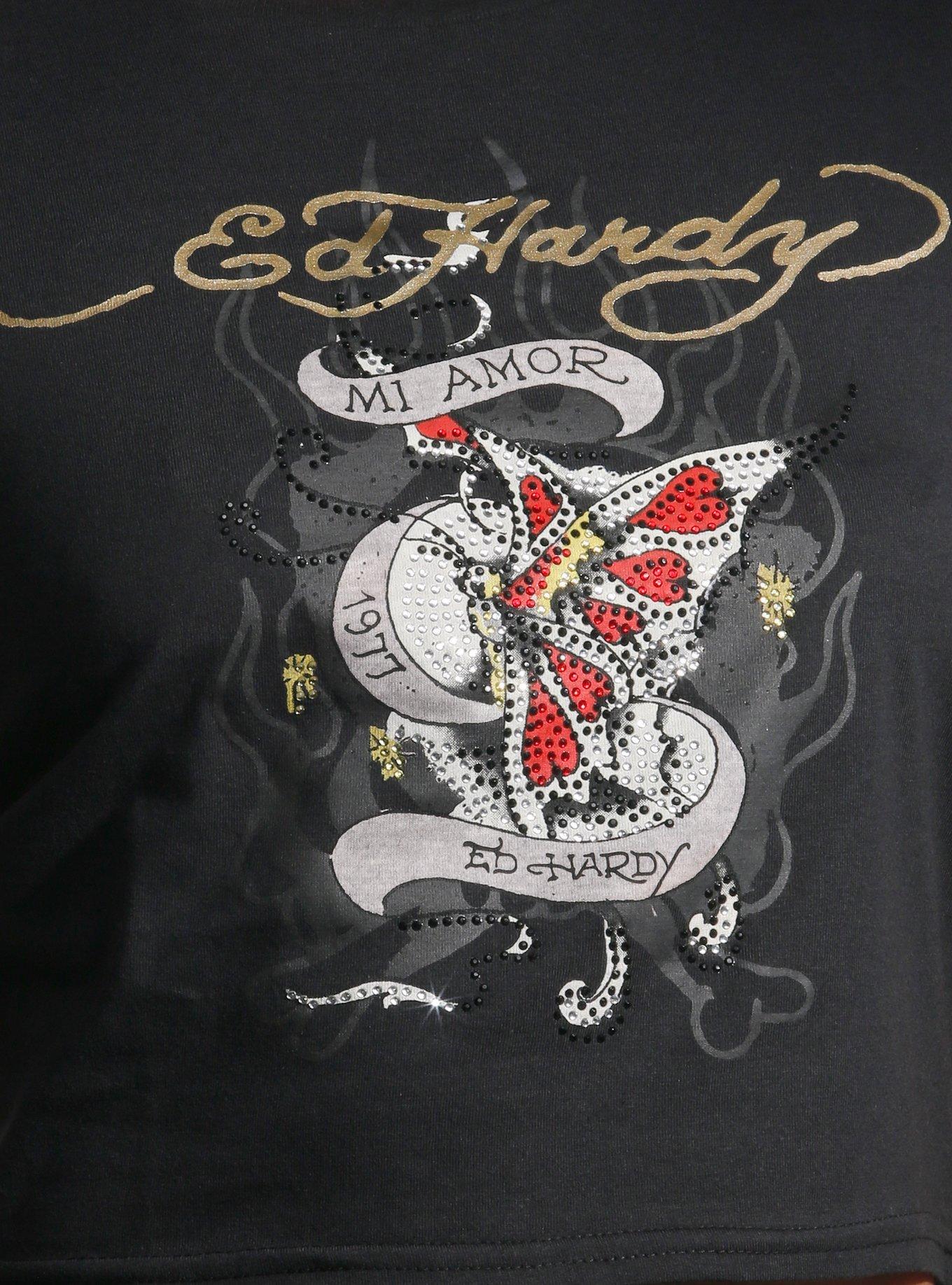 Ed Hardy Mi Amor Rhinestone Girls Baby T-Shirt, , alternate