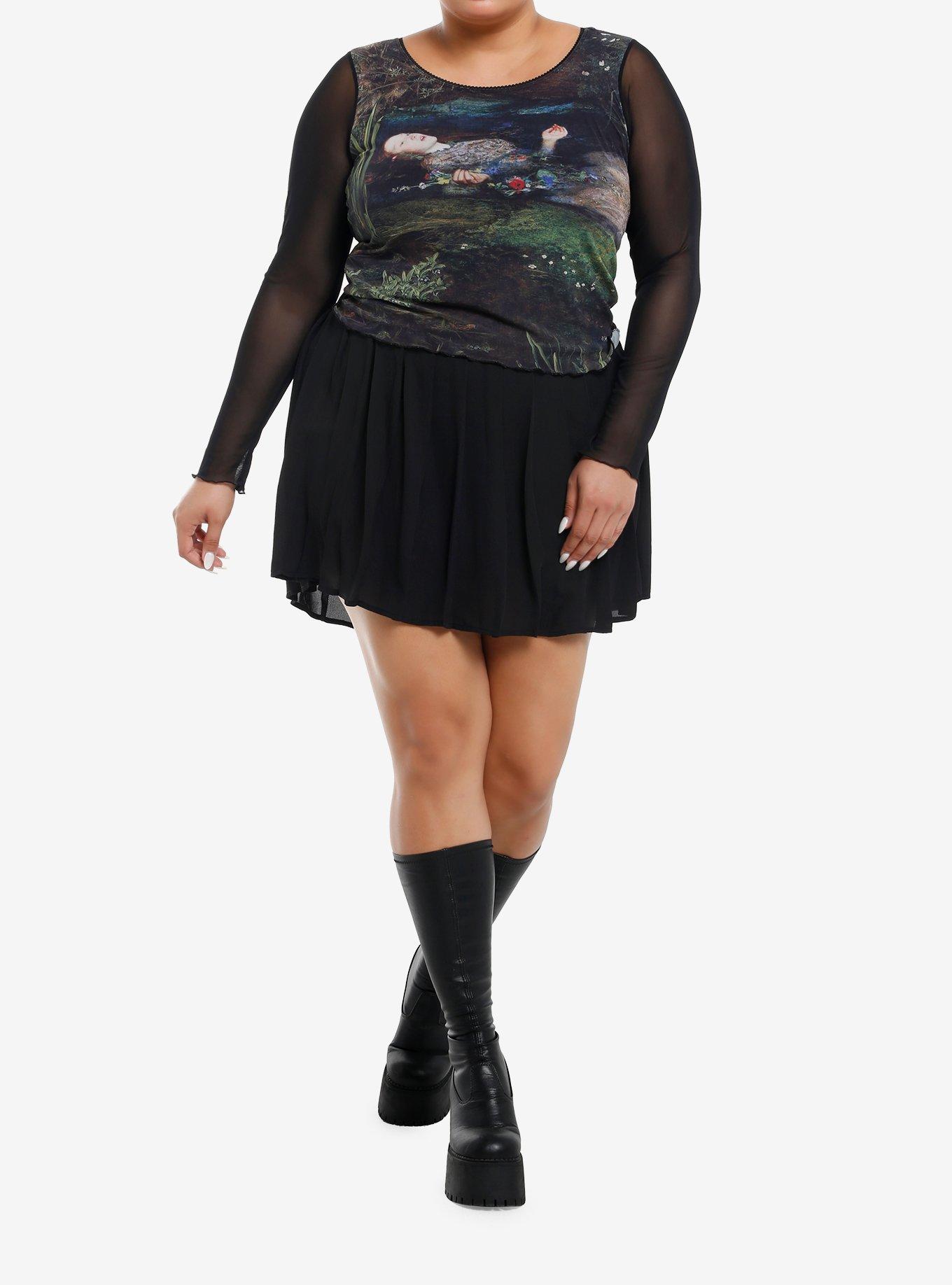 Thorn & Fable Ophelia Mesh Girls Long-Sleeve Top Plus Size, , hi-res