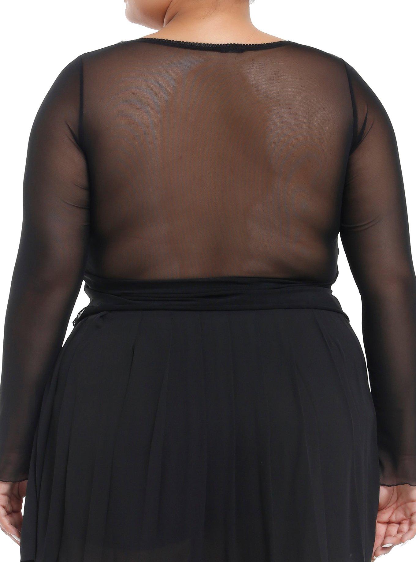 Thorn & Fable Ophelia Mesh Girls Long-Sleeve Top Plus Size, MULTI, alternate