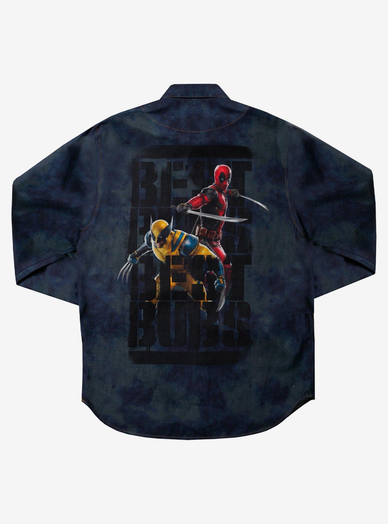 Marvel Deadpool & Wolverine Navy Button-Up Shirt, , hi-res