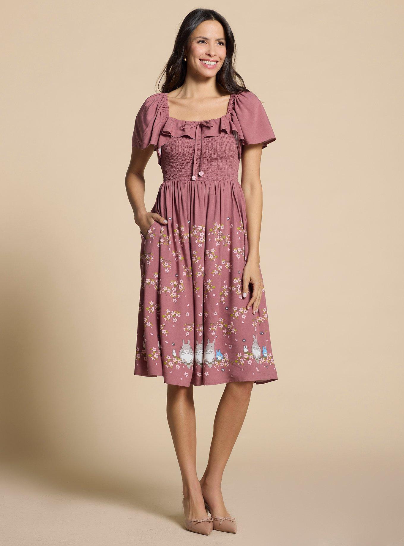 Her Universe Studio Ghibli® My Neighbor Totoro Cherry Blossom Midi Dress — BoxLunch Exclusive, , hi-res