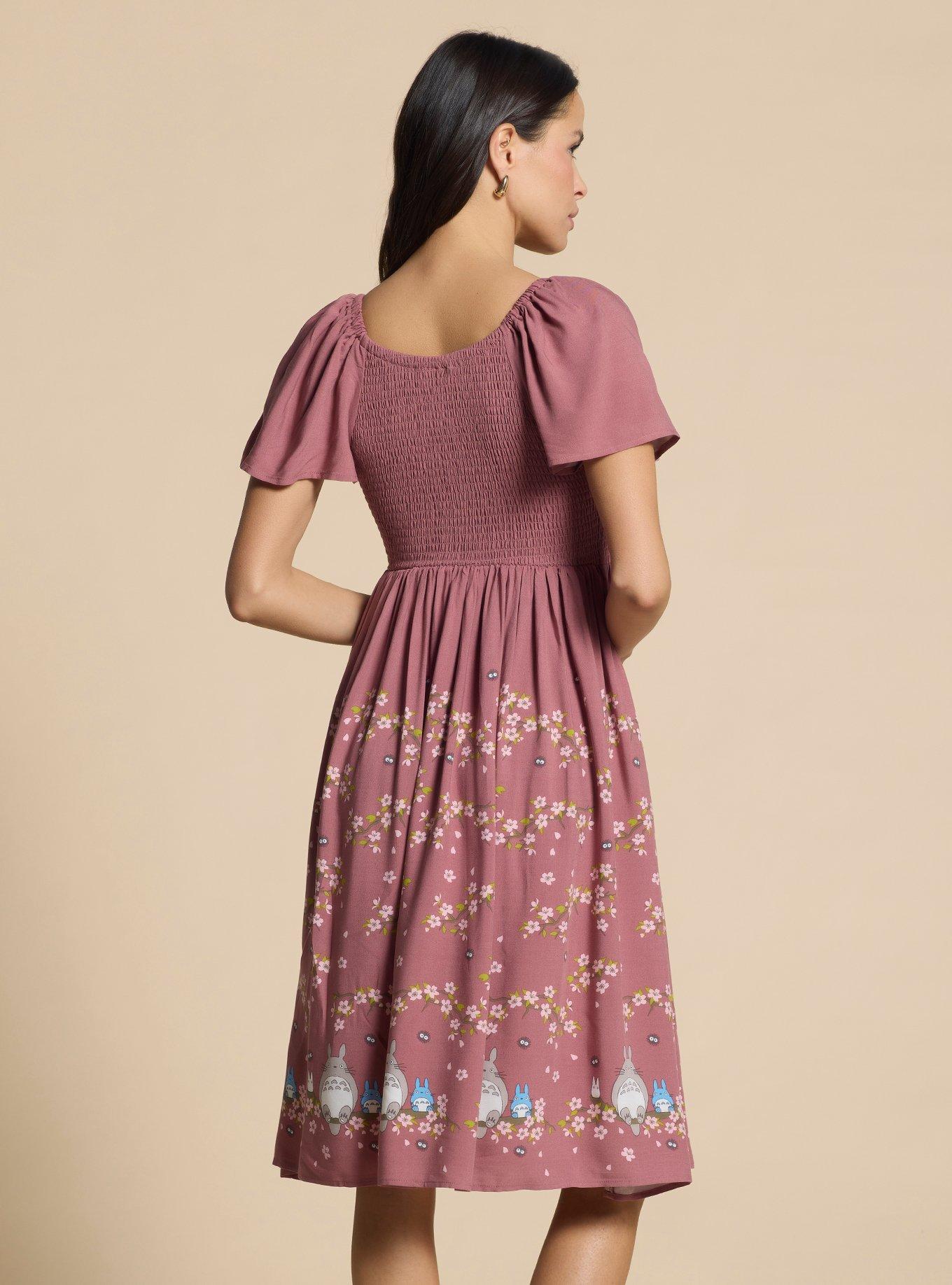 Her Universe Studio Ghibli® My Neighbor Totoro Cherry Blossom Midi Dress — BoxLunch Exclusive, MAUVE, alternate