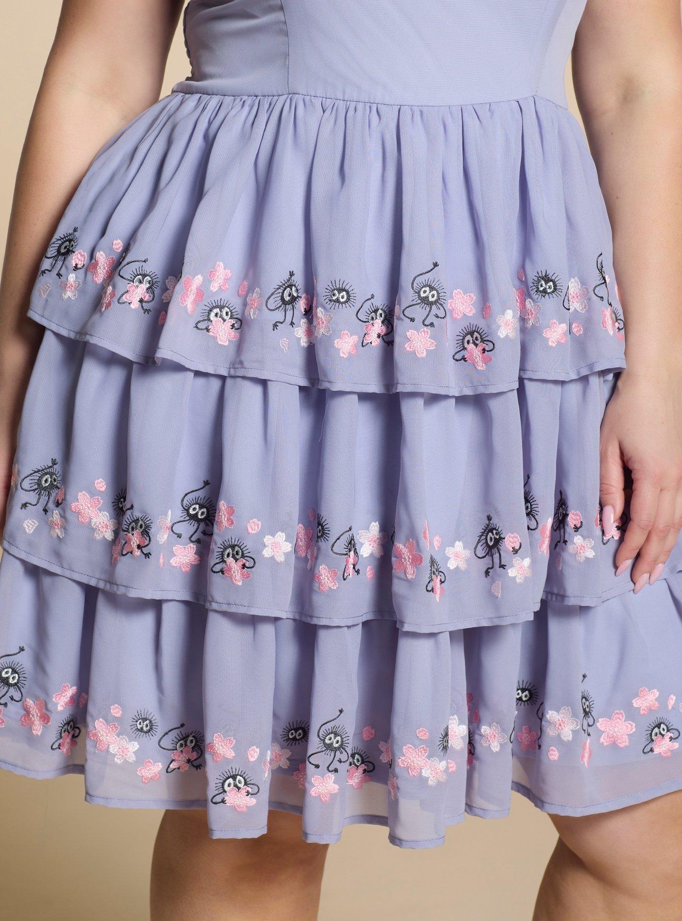 Her Universe Studio Ghibli® Spirited Away Soot Sprites Cherry Blossom Plus Size Dress — BoxLunch Exclusive, PERIWINKLE, alternate