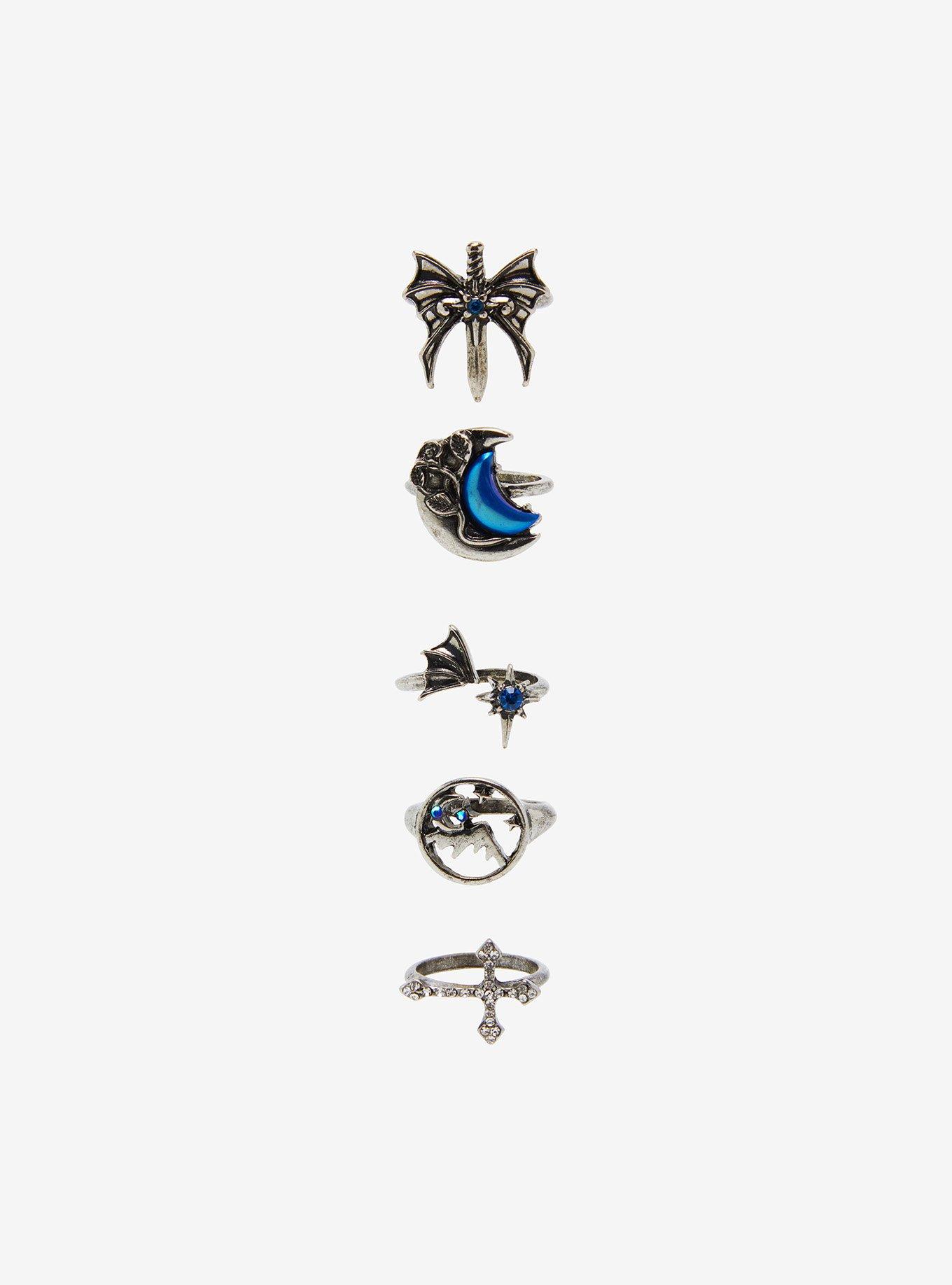 Thorn & Fable Blue Celestial Ring Set, , alternate