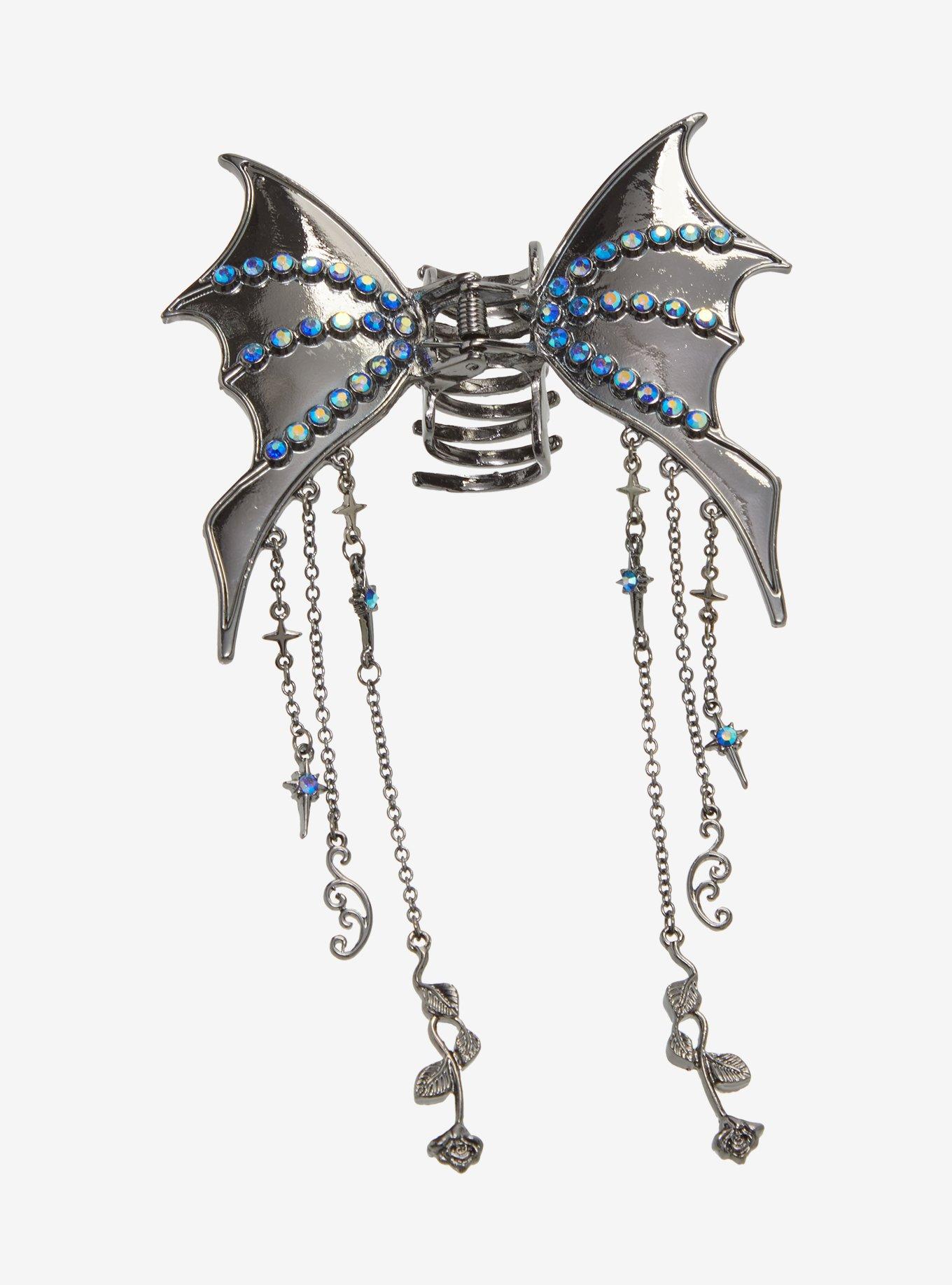 Thorn & Fable Bat Wing Charm Claw Hair Clip, , hi-res