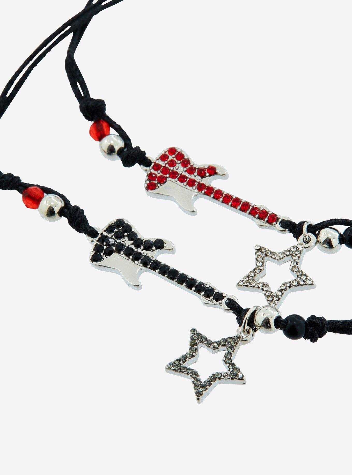 Social Collision Guitar Bling Best Friend Bracelet Set, , alternate