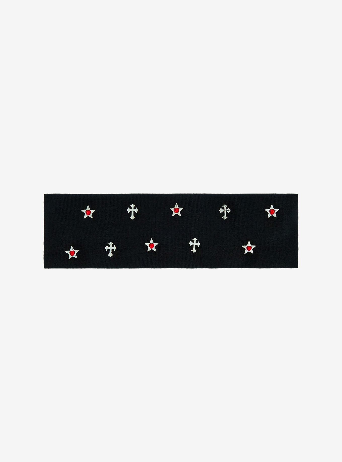 Social Collision Star Cross Stud Stretchy Headband, , hi-res