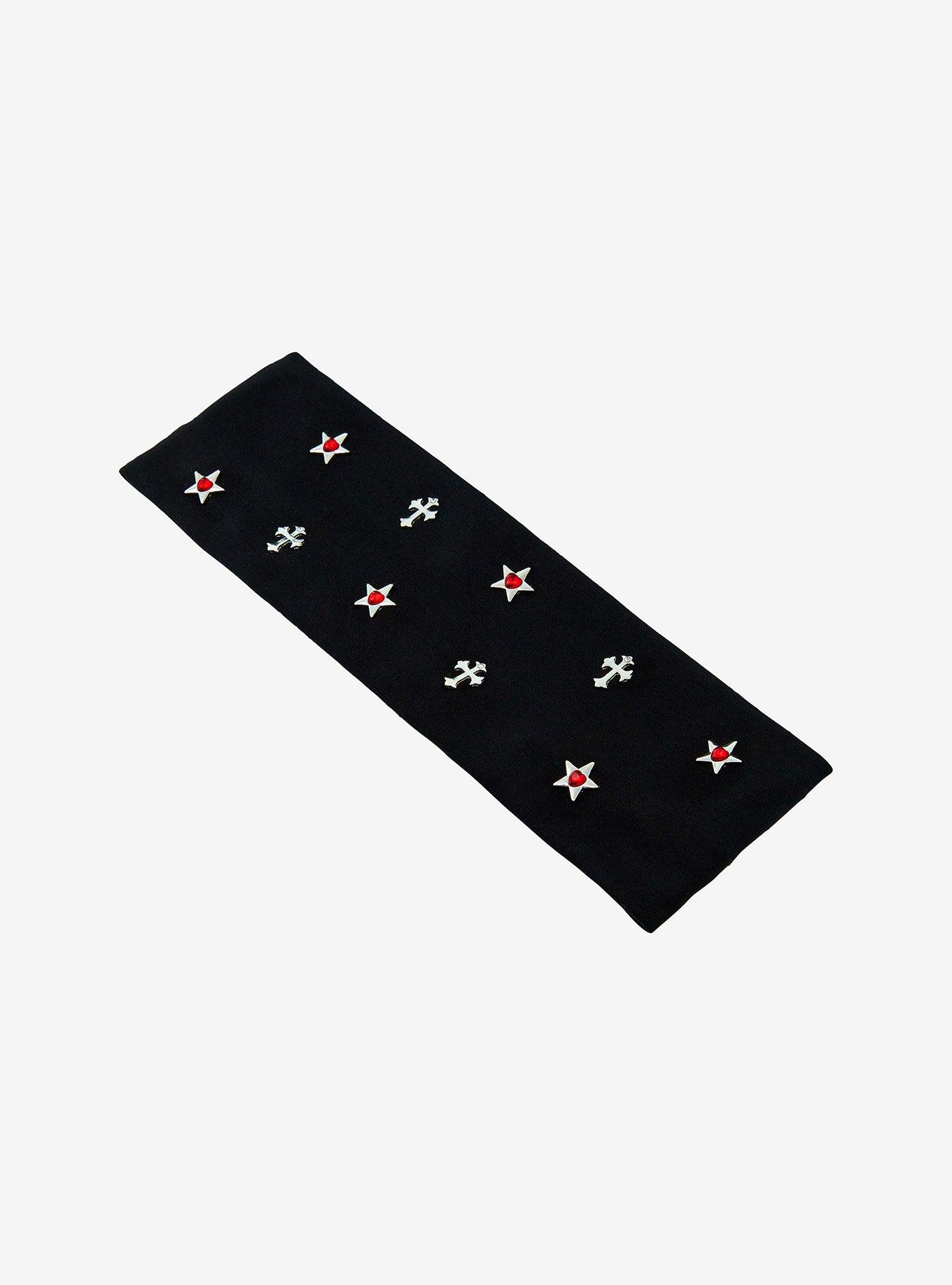 Social Collision Star Cross Stud Stretchy Headband, , alternate