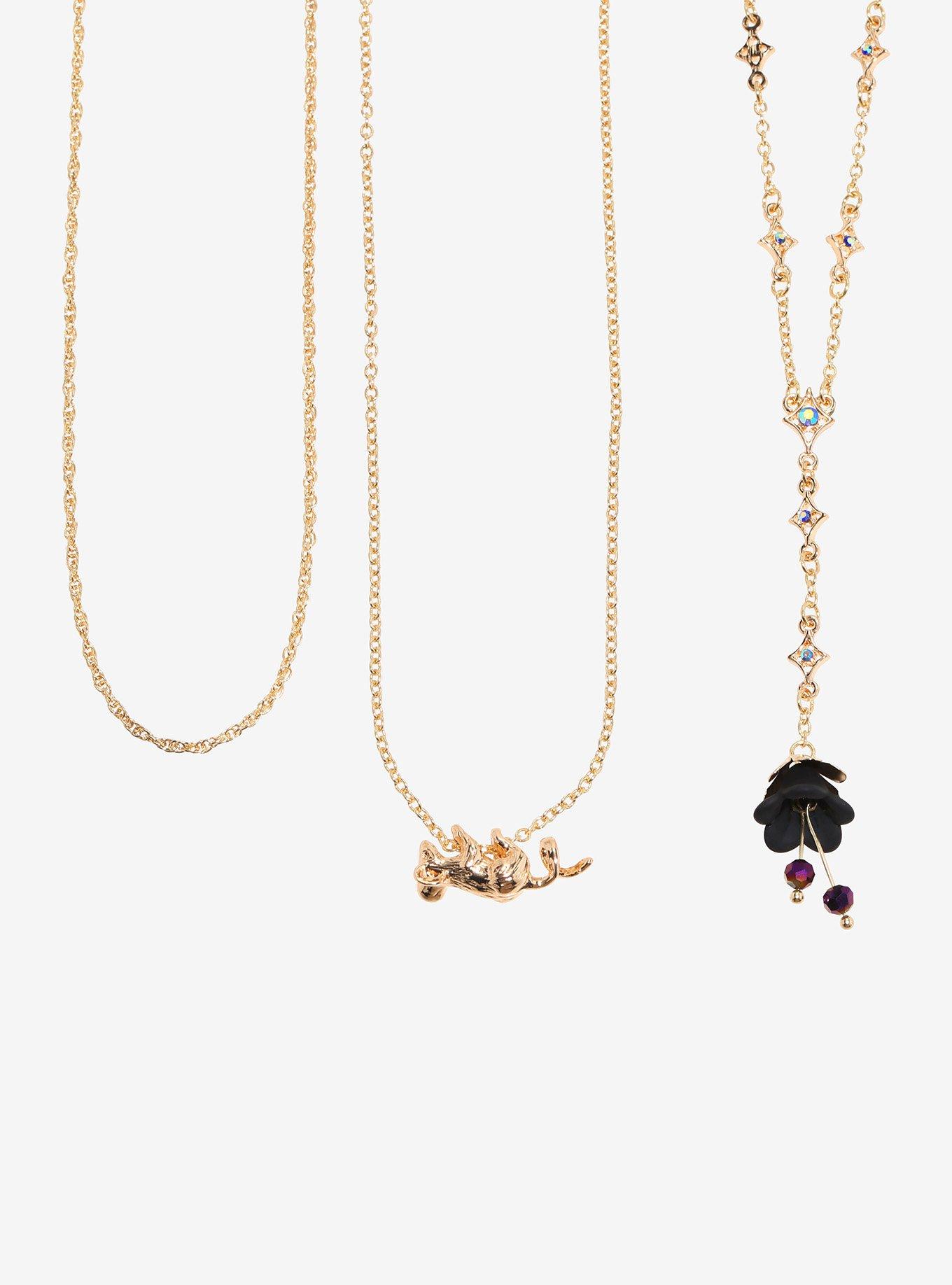 Thorn & Fable Rat Dark Flower Necklace Set, , alternate