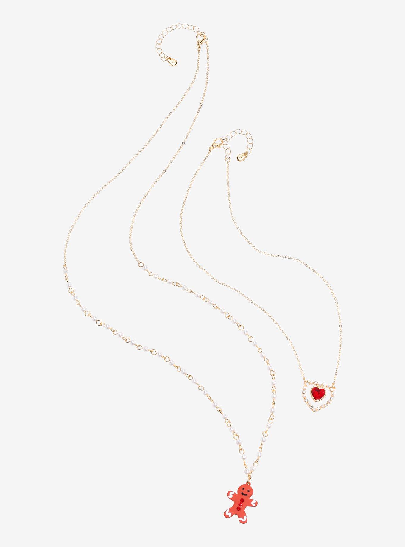 Sweet Society Gingerbread Heart Pearl Necklace Set, , alternate