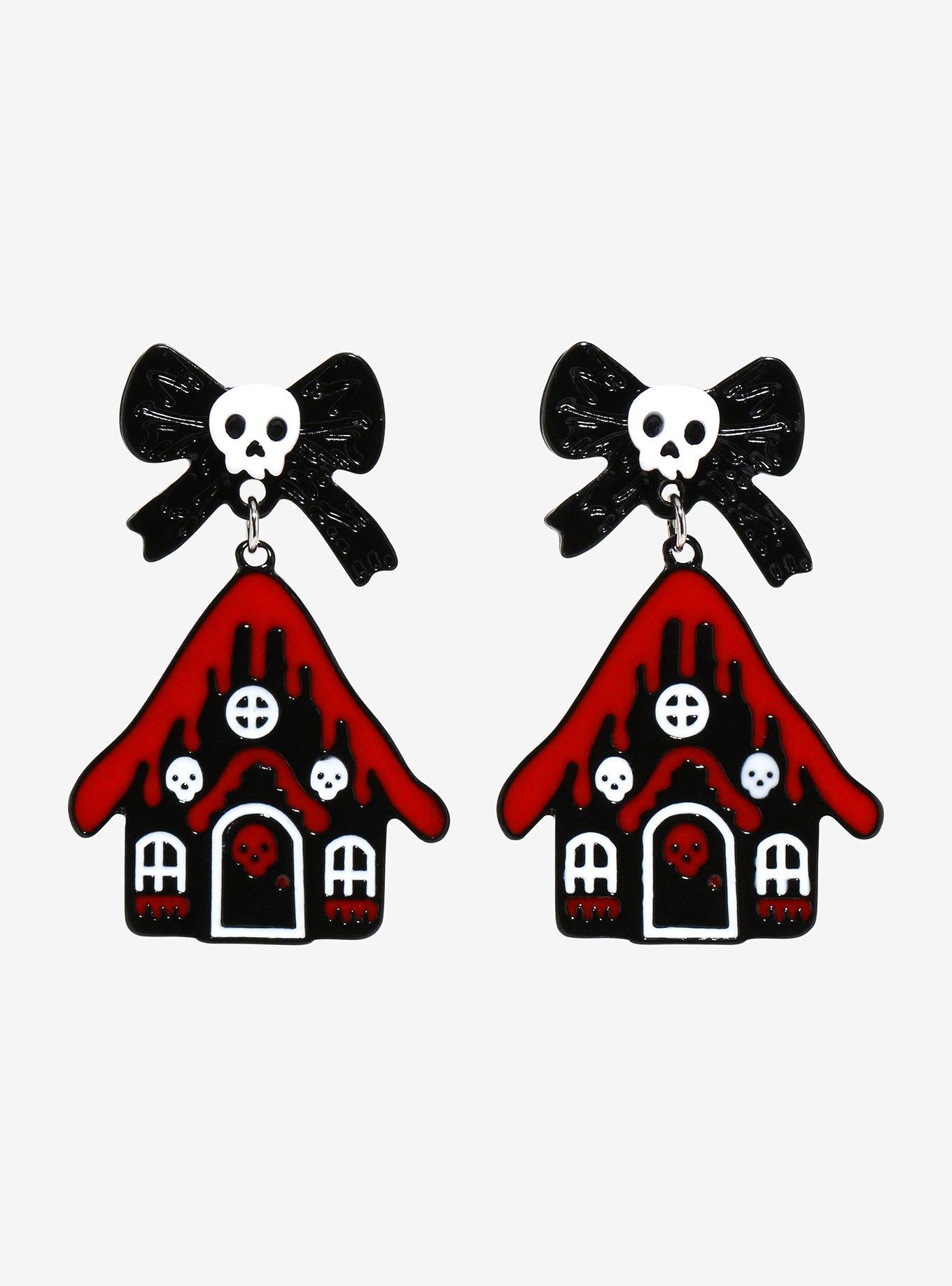 Social Collision Goth Gingerbread House Drop Earrings, , hi-res