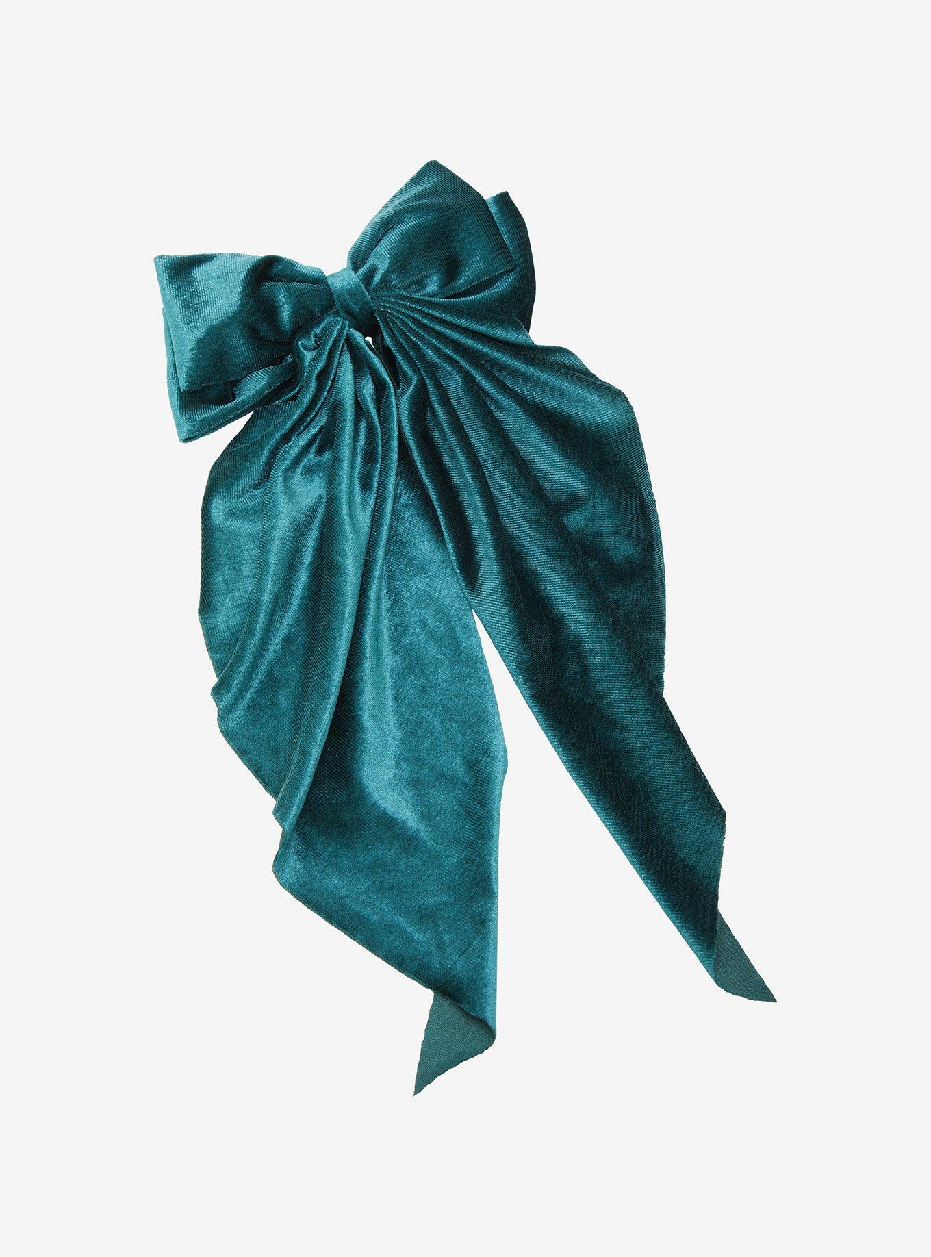 Sweet Society Green Velvet Hair Bow, , hi-res