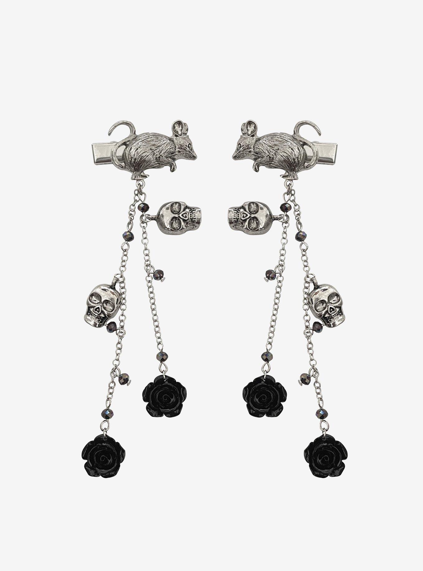 Thorn & Fable Rat Skull Hair Clip Set, , hi-res