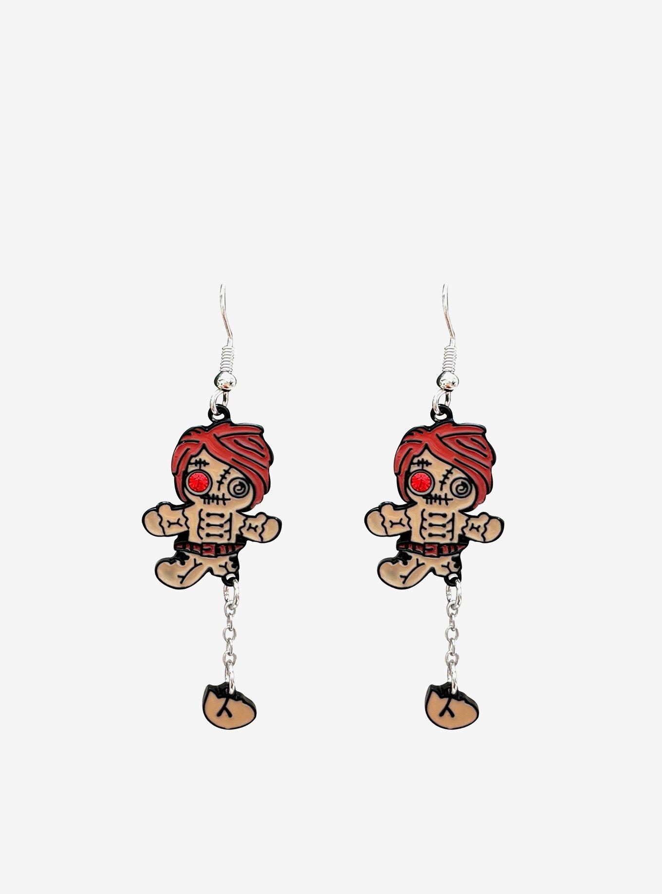 Gothmas Emo Gingerbread Man Drop Earrings, , hi-res