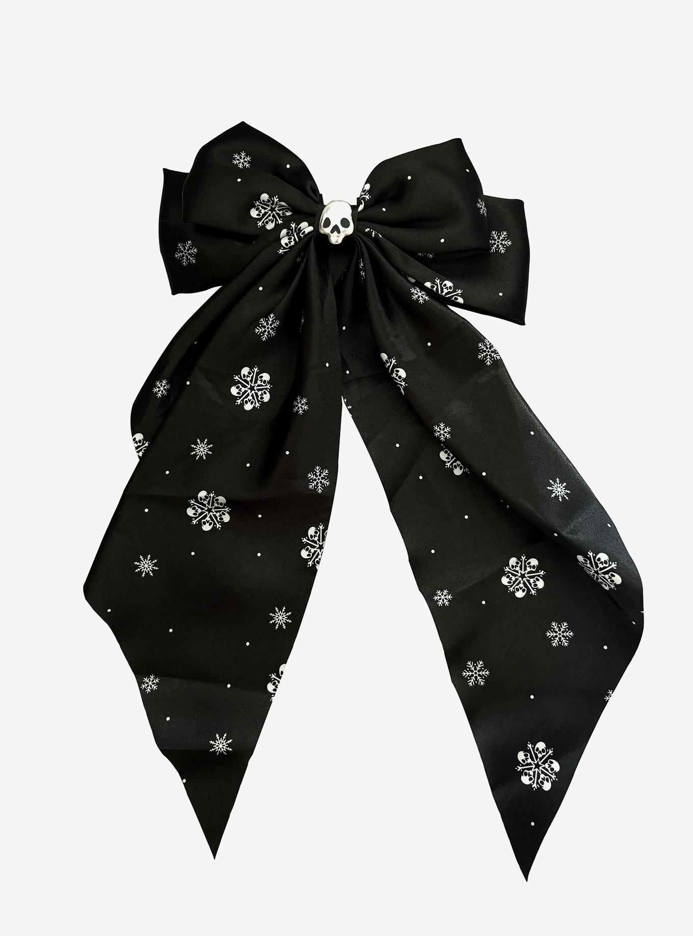 Gothmas Skull Snowflake Hair Bow, , alternate