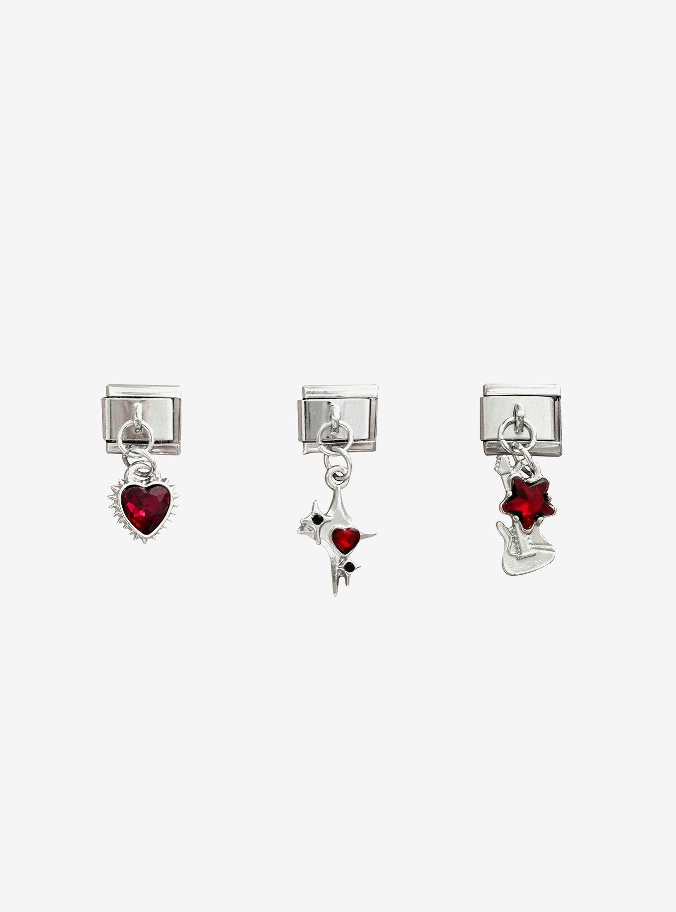 Red Rock Star Italian Bracelet Charm Set, , hi-res