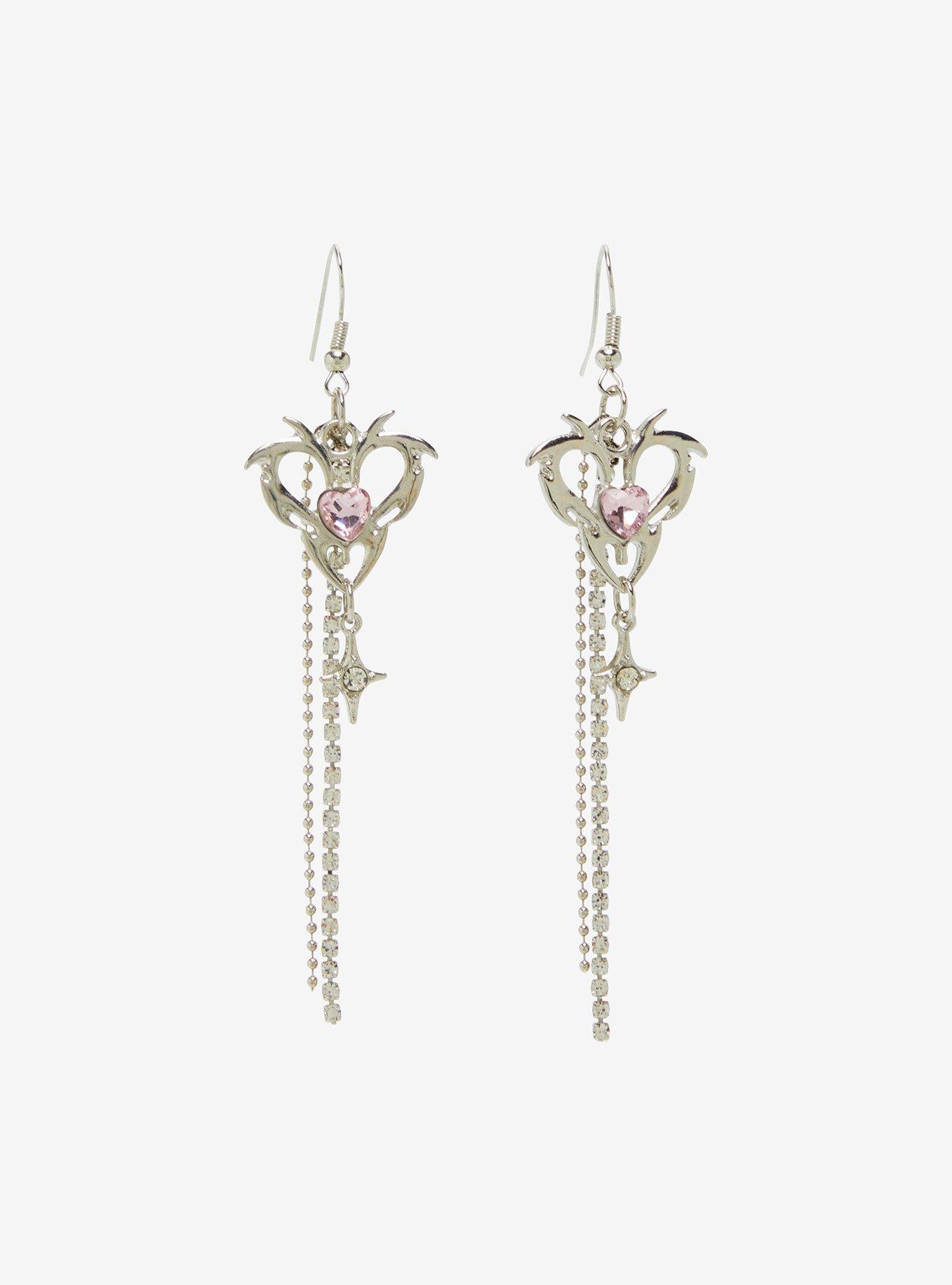 Sweet Society Jagged Heart Drop Earrings, , hi-res
