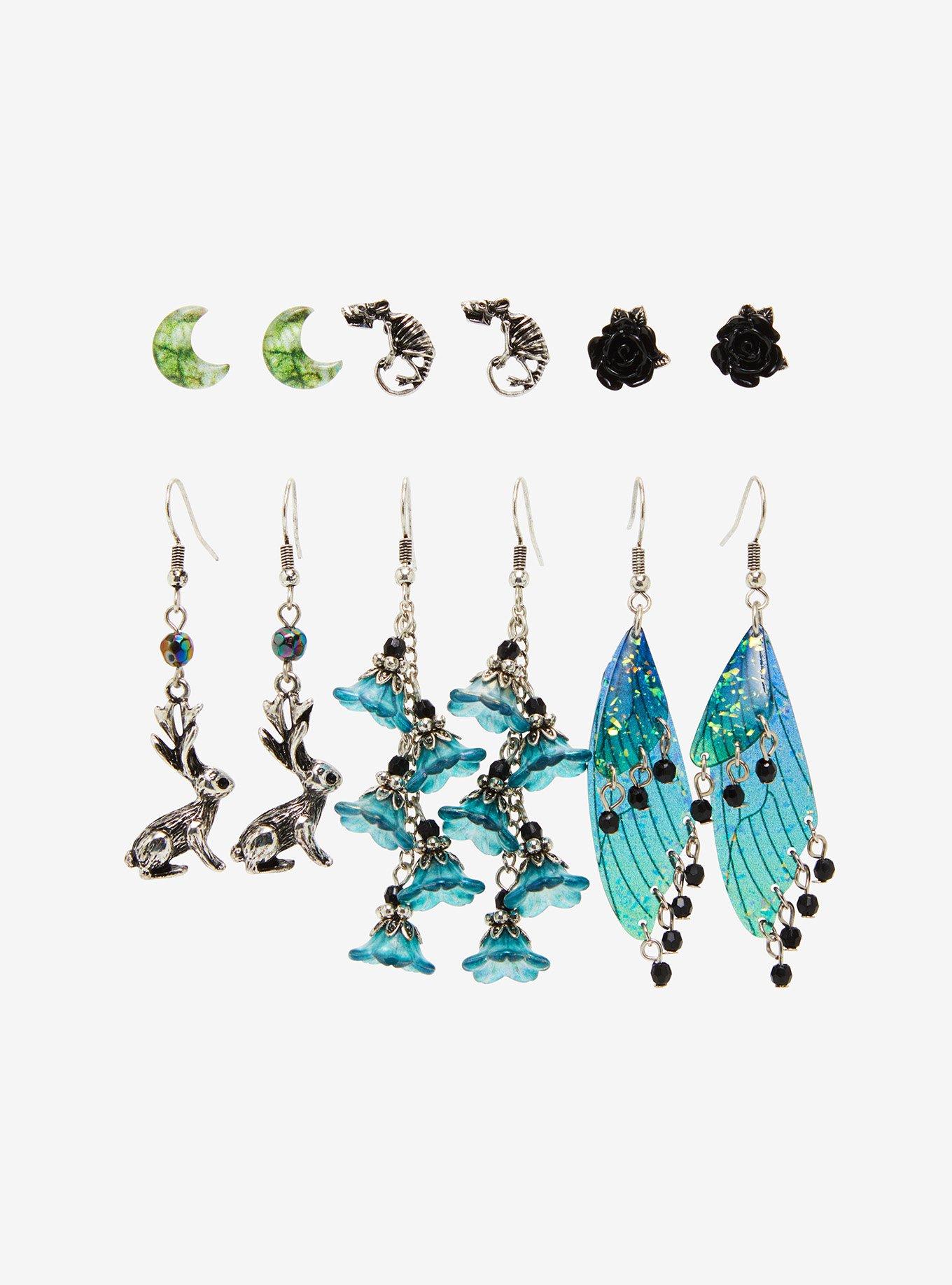 Thorn & Fable Jackalope Wing Rat Earring Set, , hi-res