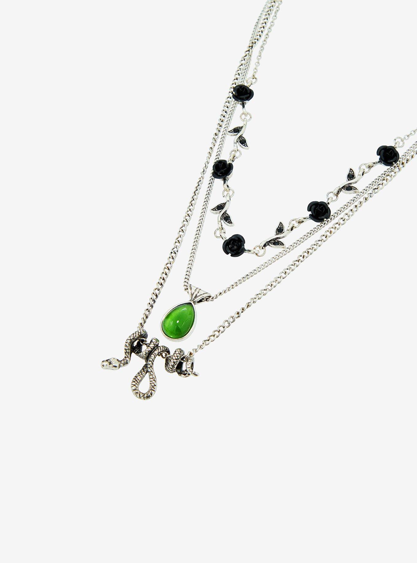 Thorn & Fable Snake Eye Rose Necklace, , alternate
