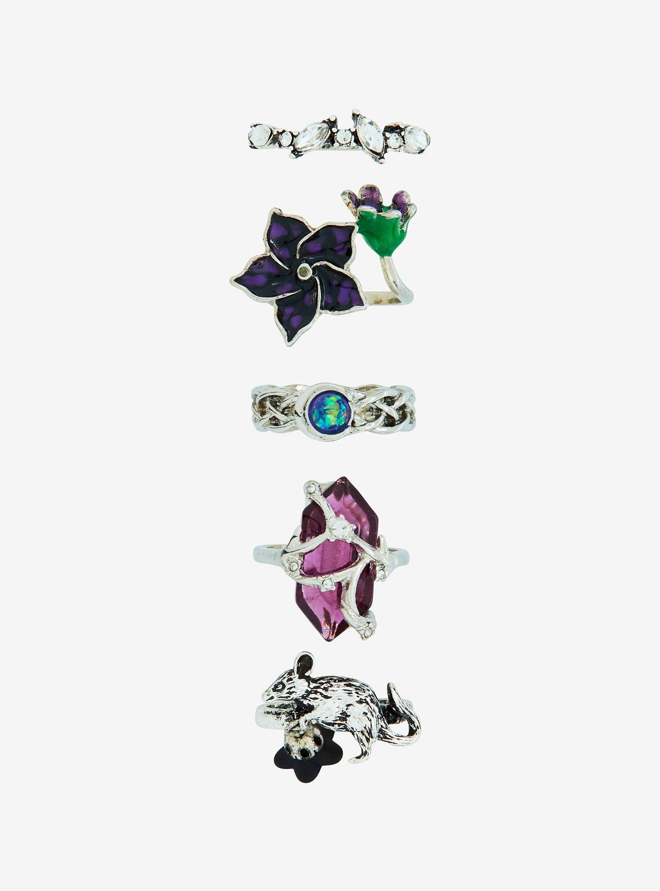 Thorn & Fable Crystal Flower Ring Set, , hi-res