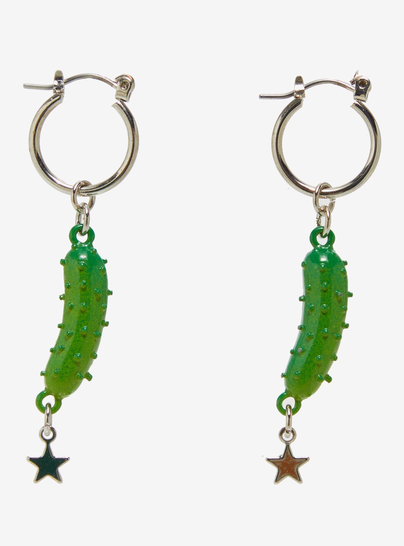 Pickle Star Hoop Earrings, , alternate