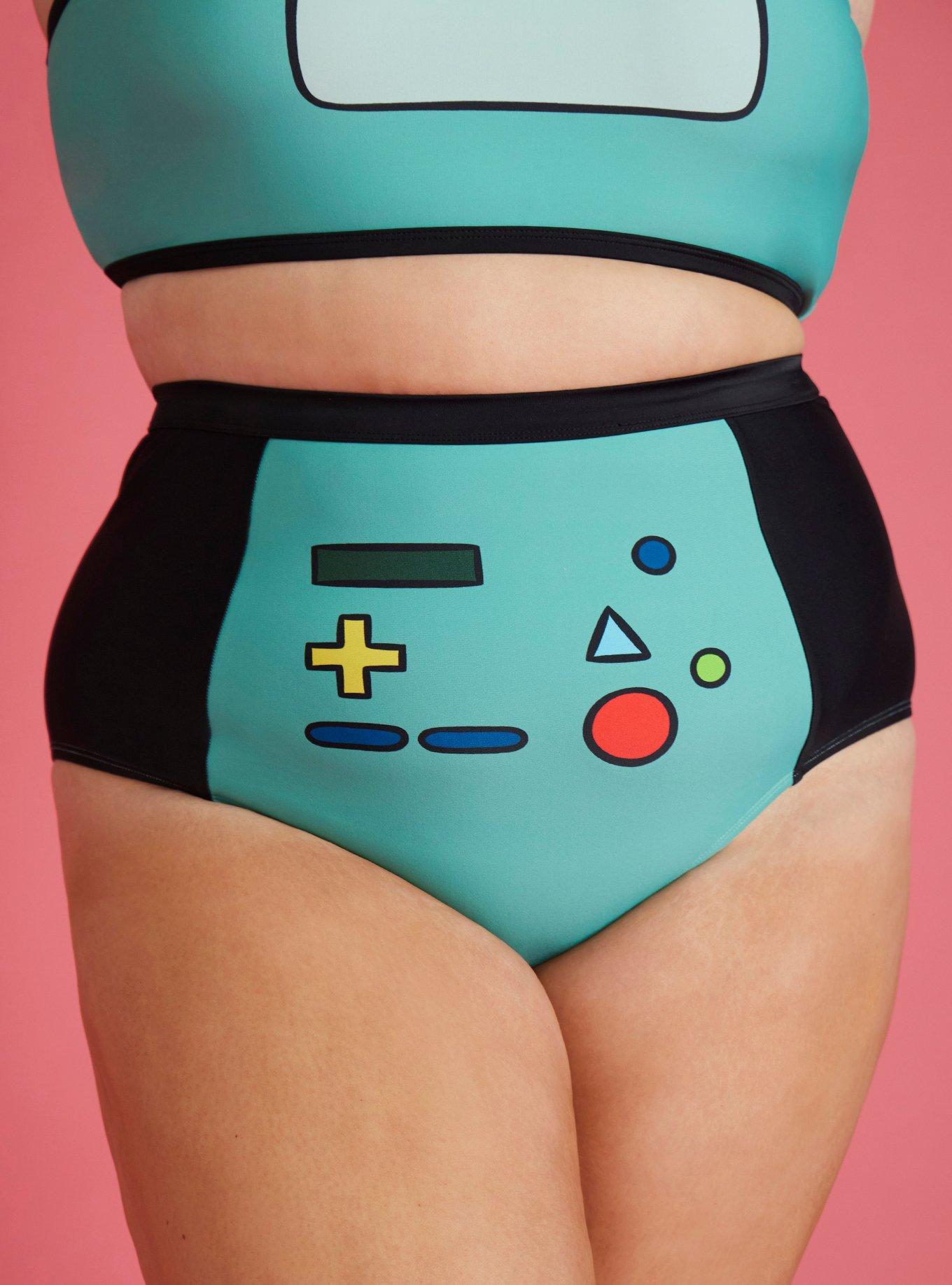 Adventure Time BMO High-Waisted Swim Bottoms Plus Size, , hi-res