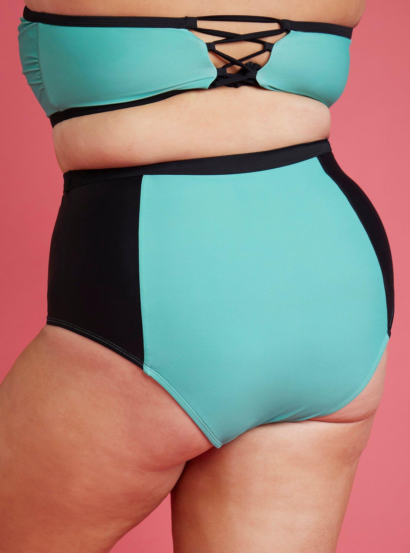 Adventure Time BMO High-Waisted Swim Bottoms Plus Size, MULTI, alternate