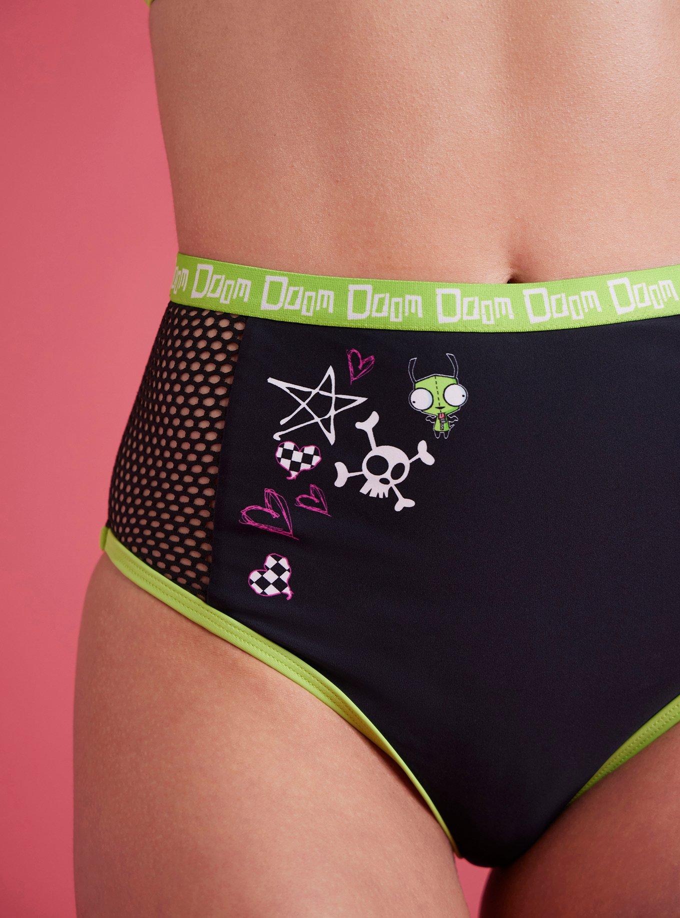 Invader Zim GIR Fishnet High-Waisted Swim Bottoms, MULTI, alternate