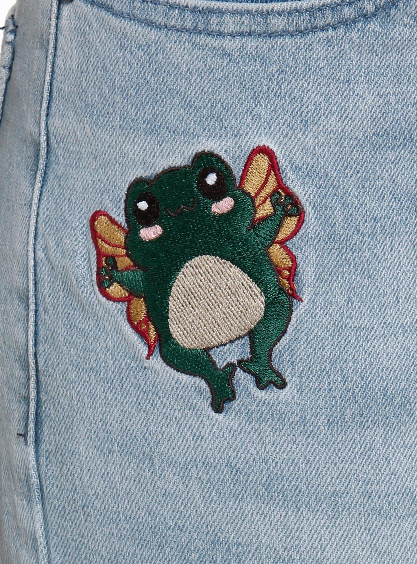 Light Indigo Frog Mushroom Mom Jeans, INDIGO, alternate