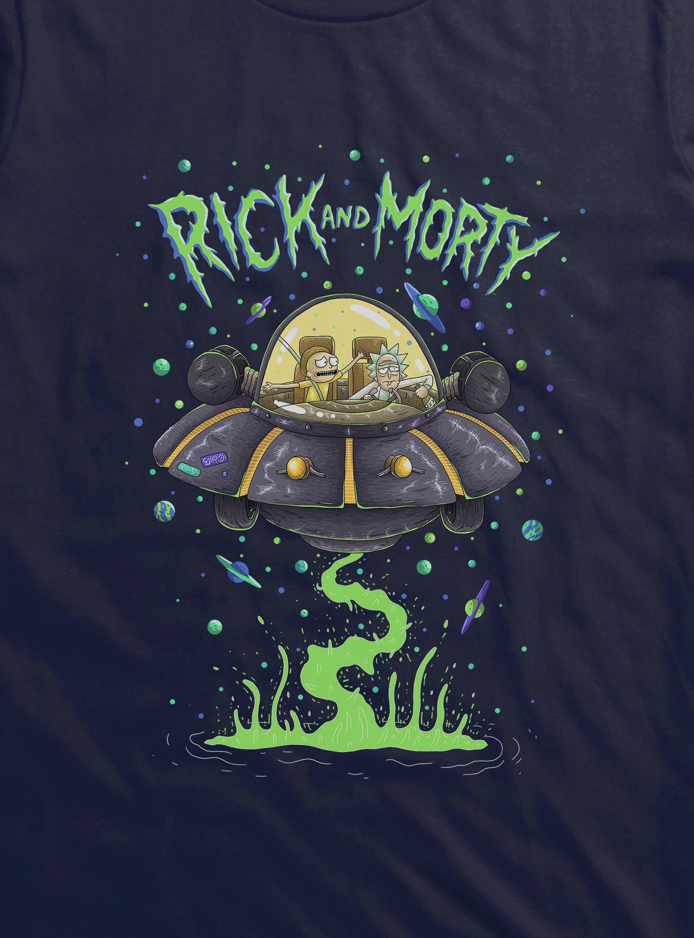 Rick And Morty The Space Cruiser Neon T-Shirt, , hi-res