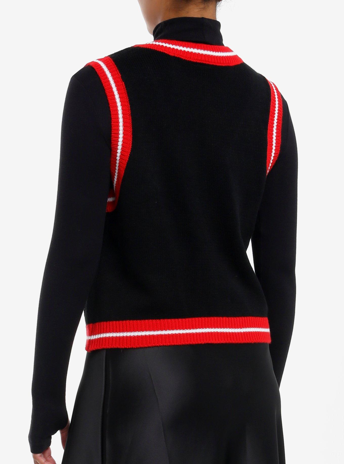 Disney Winnie The Pooh Holiday Girls Sweater Vest, RED  BLACK, alternate