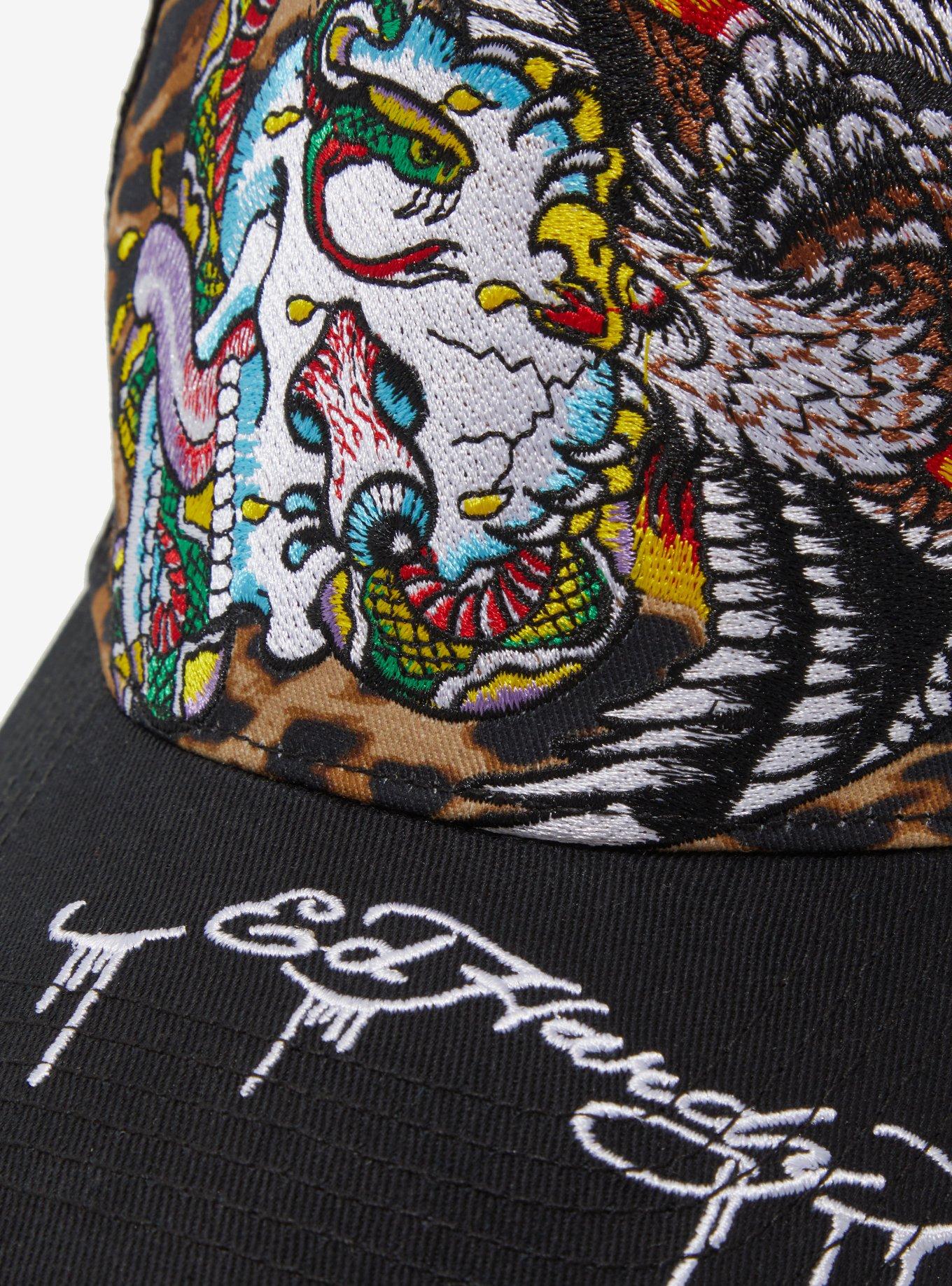 Ed Hardy Skull Leopard Trucker Hat, , alternate