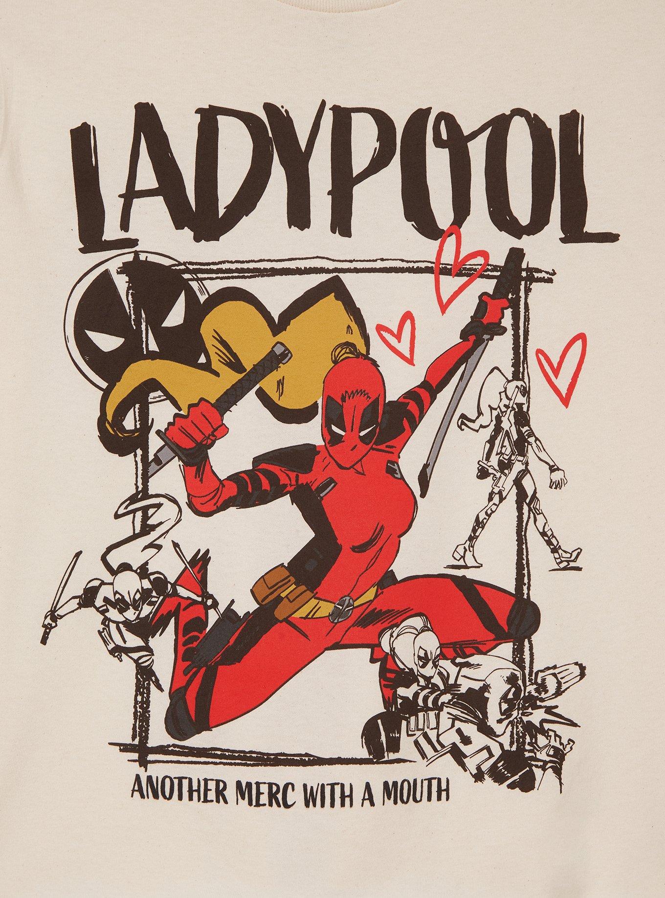 Marvel Deadpool & Wolverine Ladypool Doodle Portrait Women's Cropped T-Shirt - BoxLunch Exclusive, , alternate