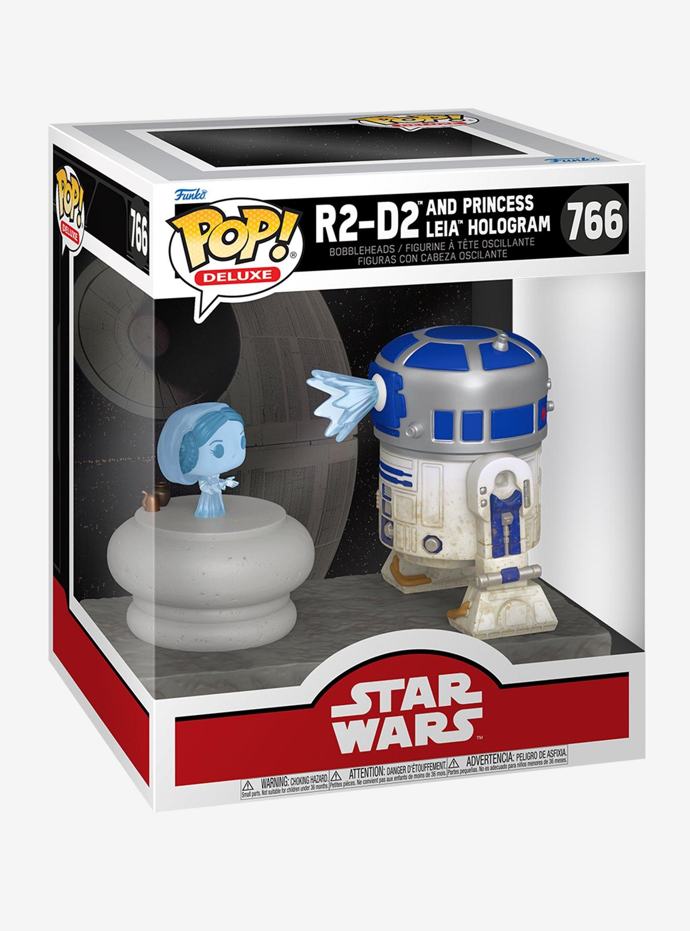 Funko Star Wars Pop! R2-D2 And Princess Leia Hologram Deluxe Vinyl Figure, , hi-res