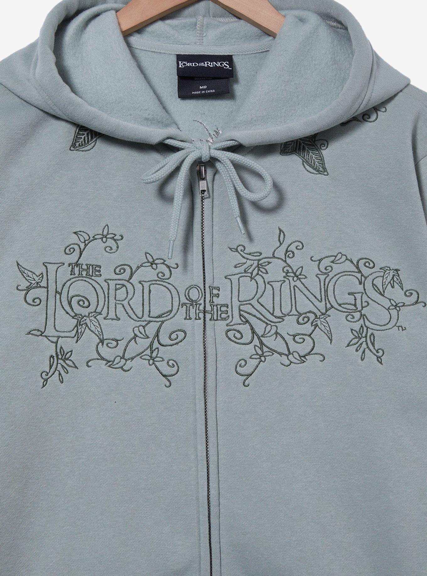 The Lord of the Rings Tonal Icons Zippered Hoodie - BoxLunch Exclusive, SAGE GREEN, alternate