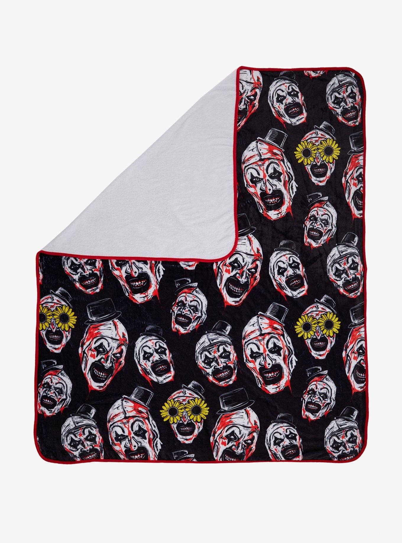 Terrifier Art The Clown Faces Throw Blanket, , hi-res